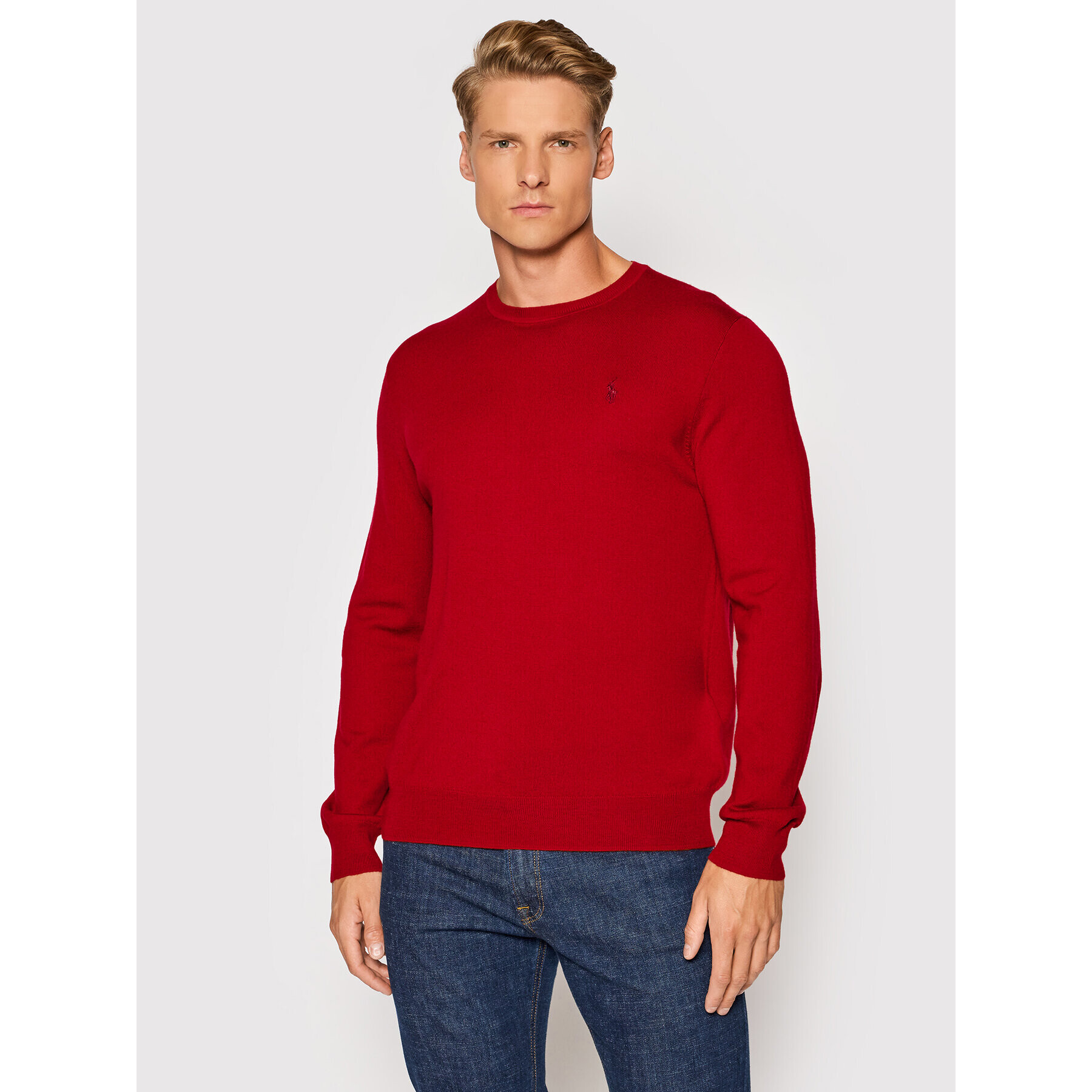 Polo Ralph Lauren Sweater Ls Sf Cn Pp 710714346012 Piros Slim Fit - Pepit.hu