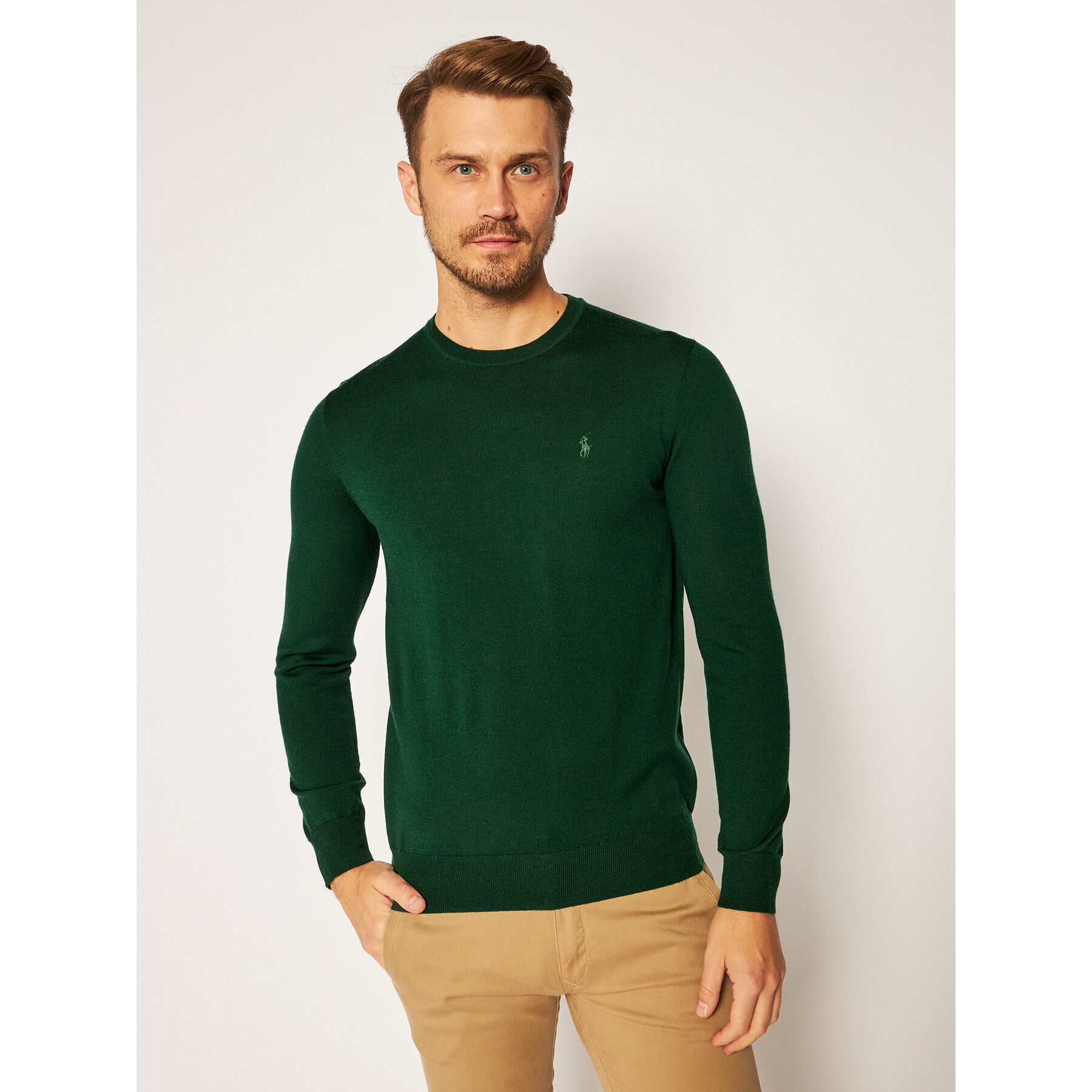 Polo Ralph Lauren Sweater Ls Sf Cn Pp 710714346022 Zöld Slim Fit - Pepit.hu