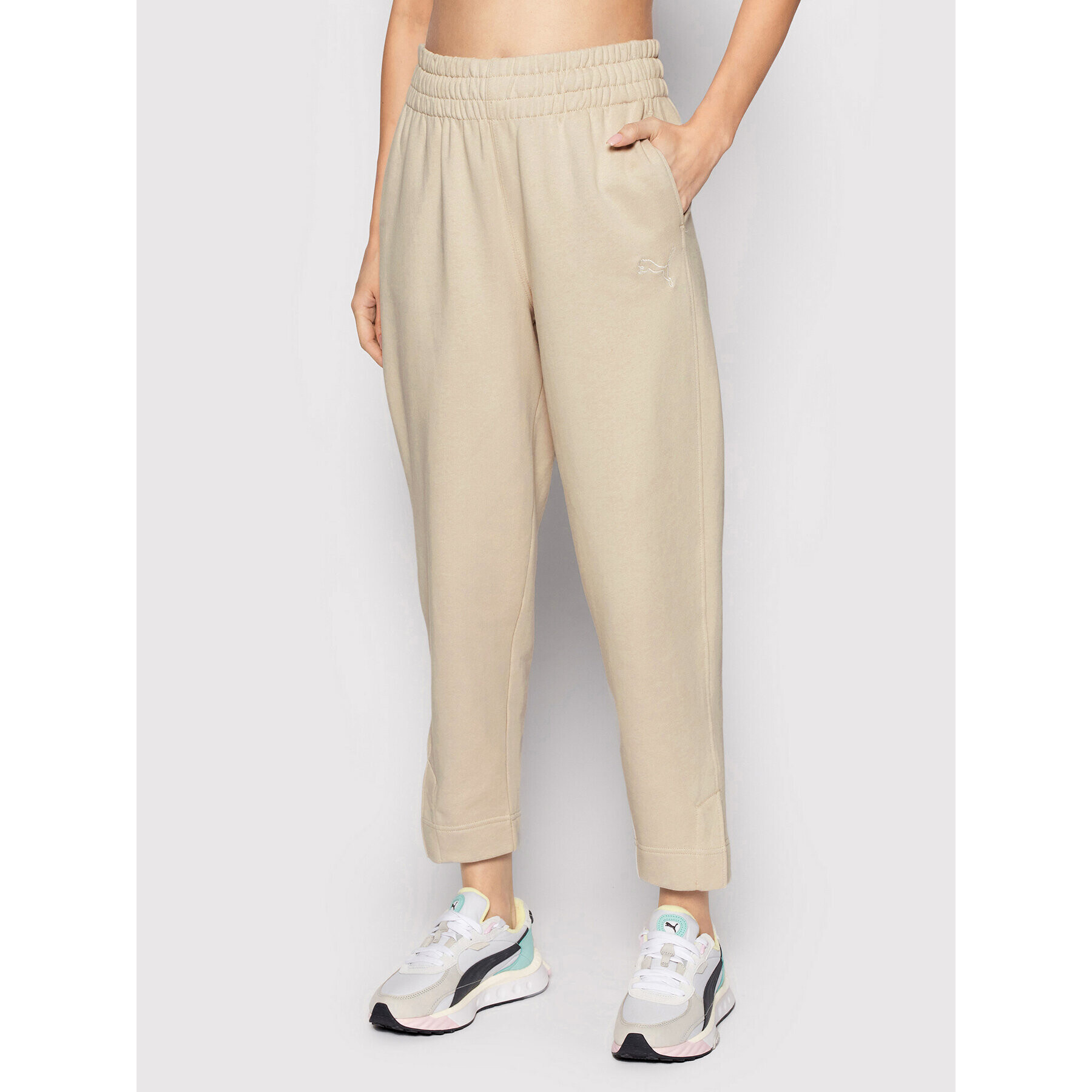 Puma Melegítő alsó Her High-Waist 847096 Bézs Regular Fit - Pepit.hu