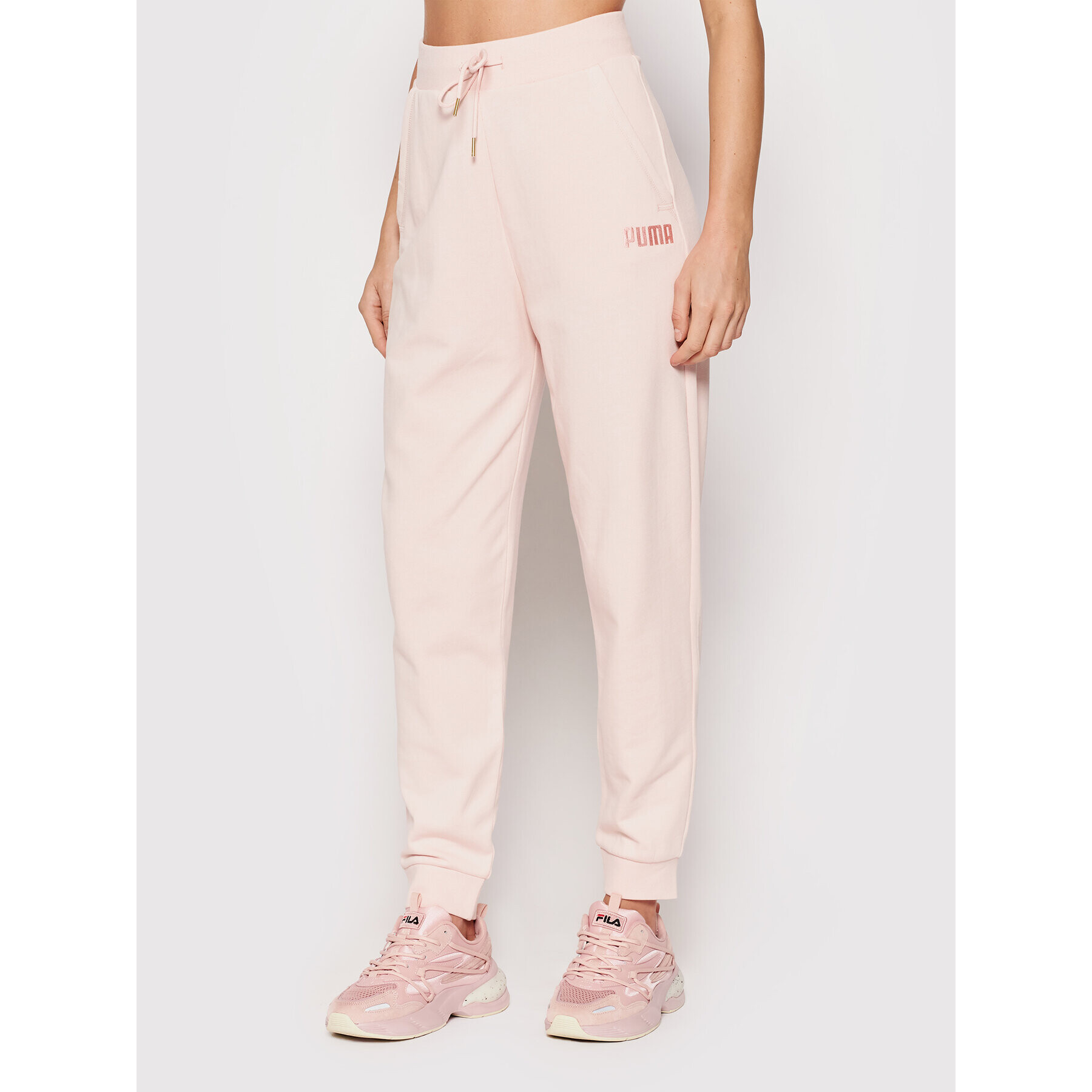 Puma Melegítő alsó High Waist 589528 Rózsaszín Relaxed Fit - Pepit.hu