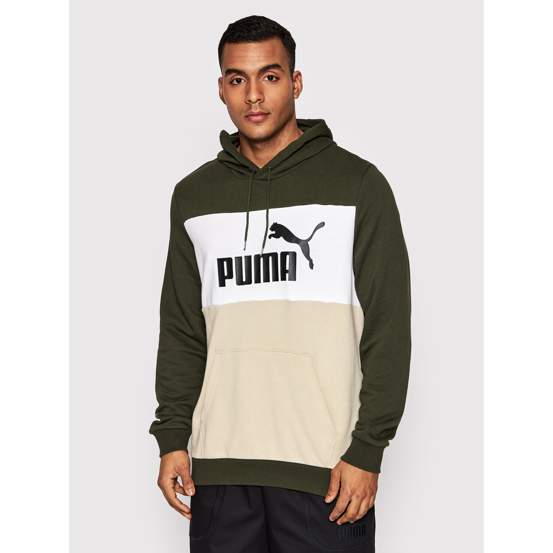 Puma Pulóver Colorblock 848772 Zöld Regular Fit - Pepit.hu