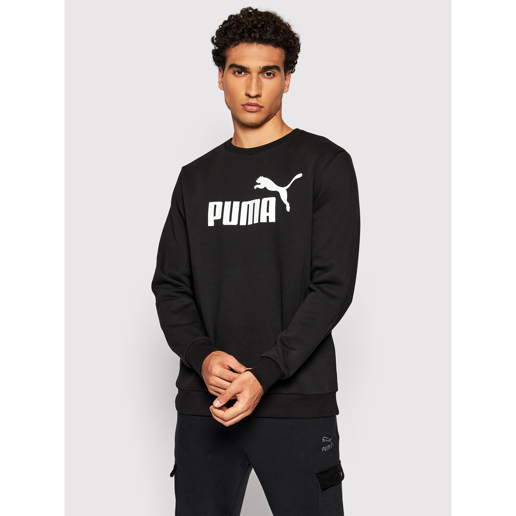 Puma Pulóver Ess Big Logo 586678 Fekete Regular Fit - Pepit.hu