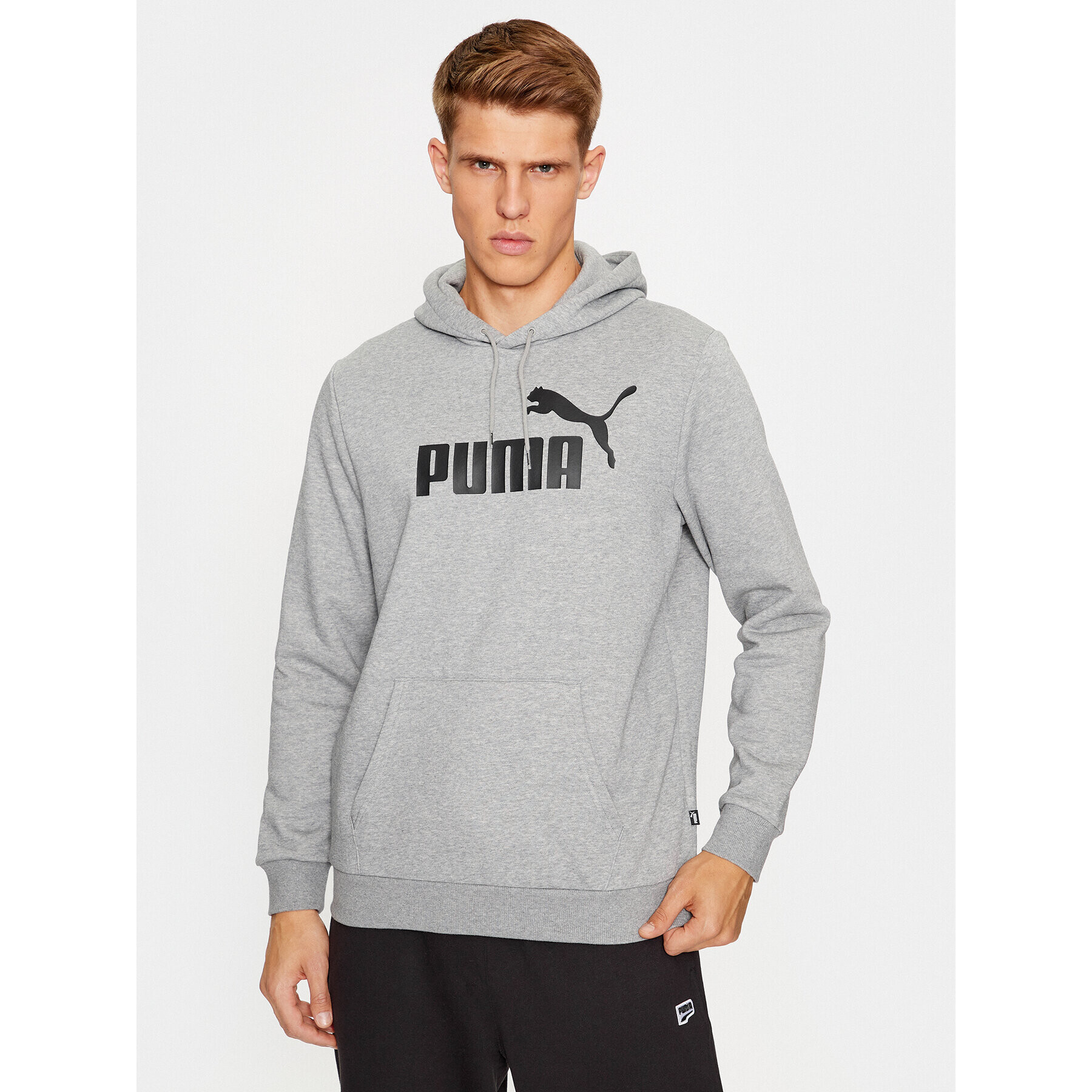 Puma Pulóver Ess Big Logo 586686 Szürke Regular Fit - Pepit.hu