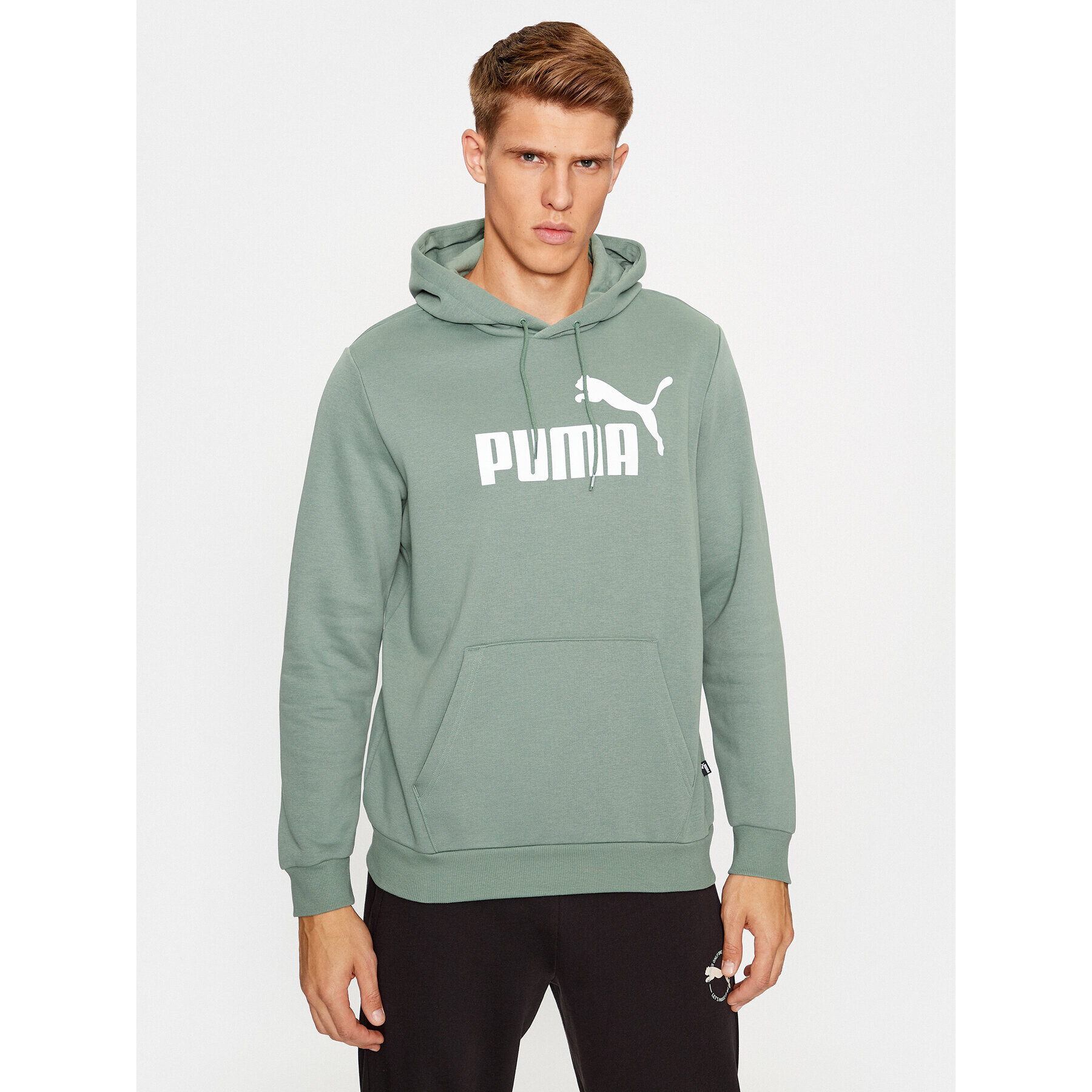 Puma Pulóver Ess Big Logo 586687 Zöld Regular Fit - Pepit.hu