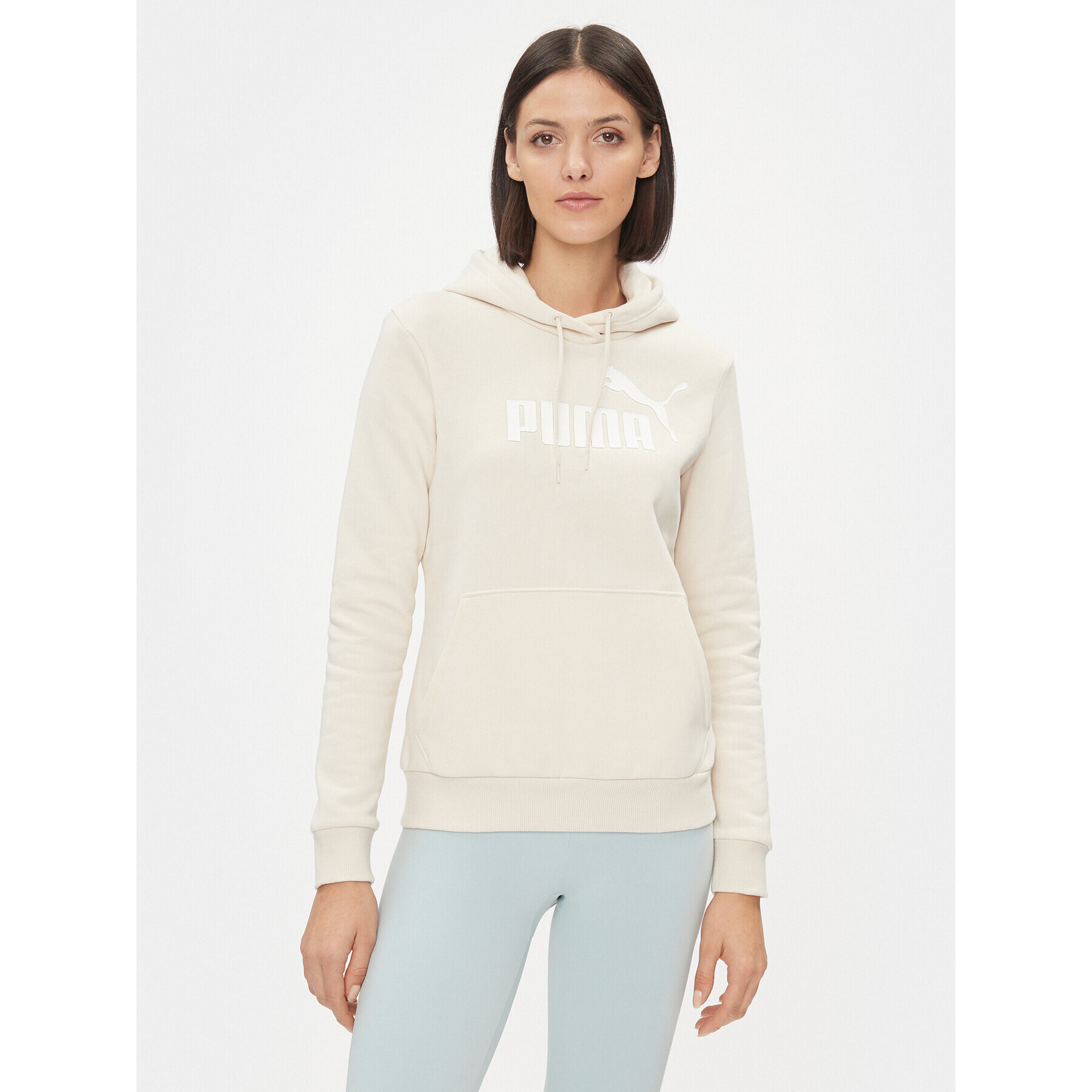 Puma Pulóver Ess Logo 586789 Ekru Regular Fit - Pepit.hu