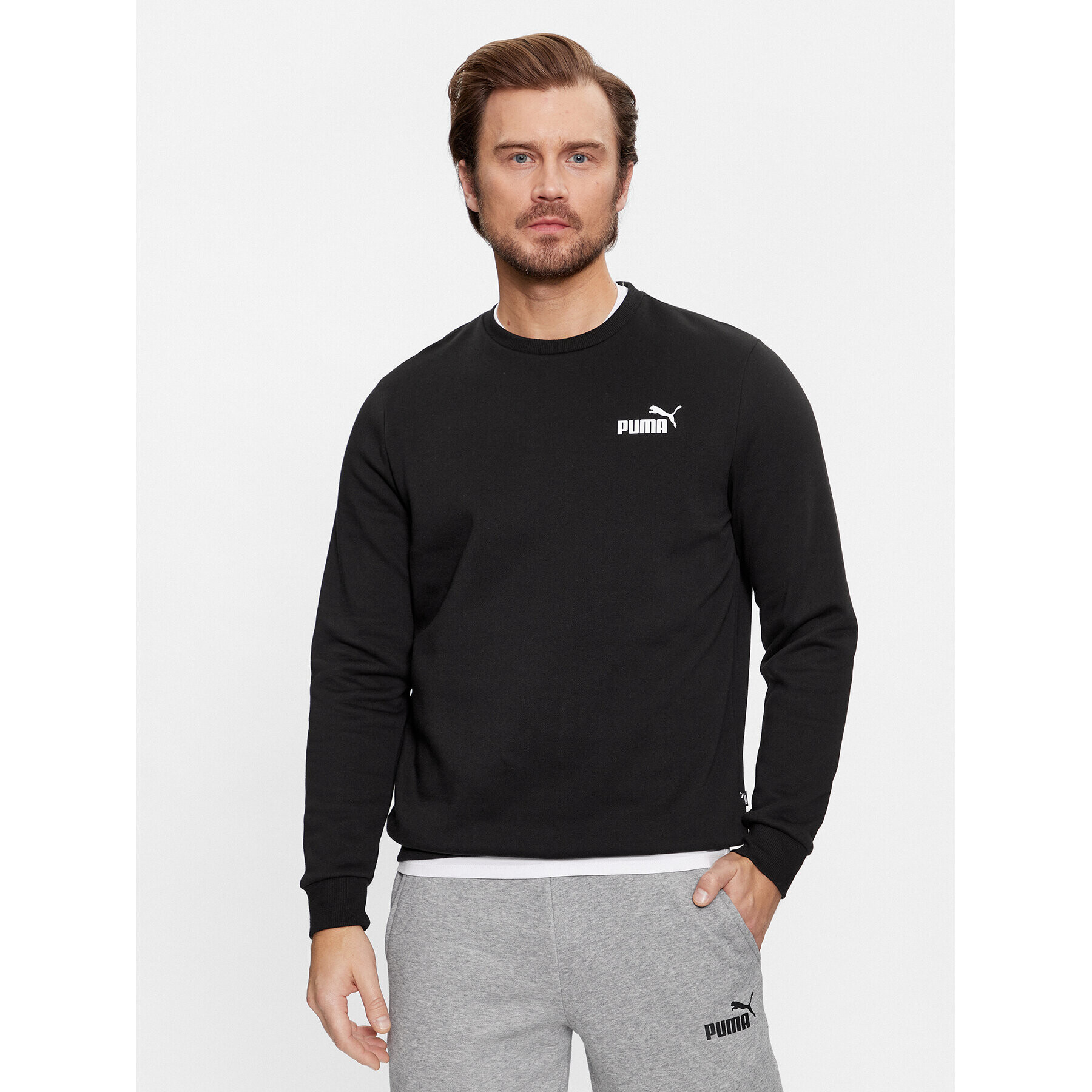 Puma Pulóver Ess Small Logo 586682 Fekete Regular Fit - Pepit.hu