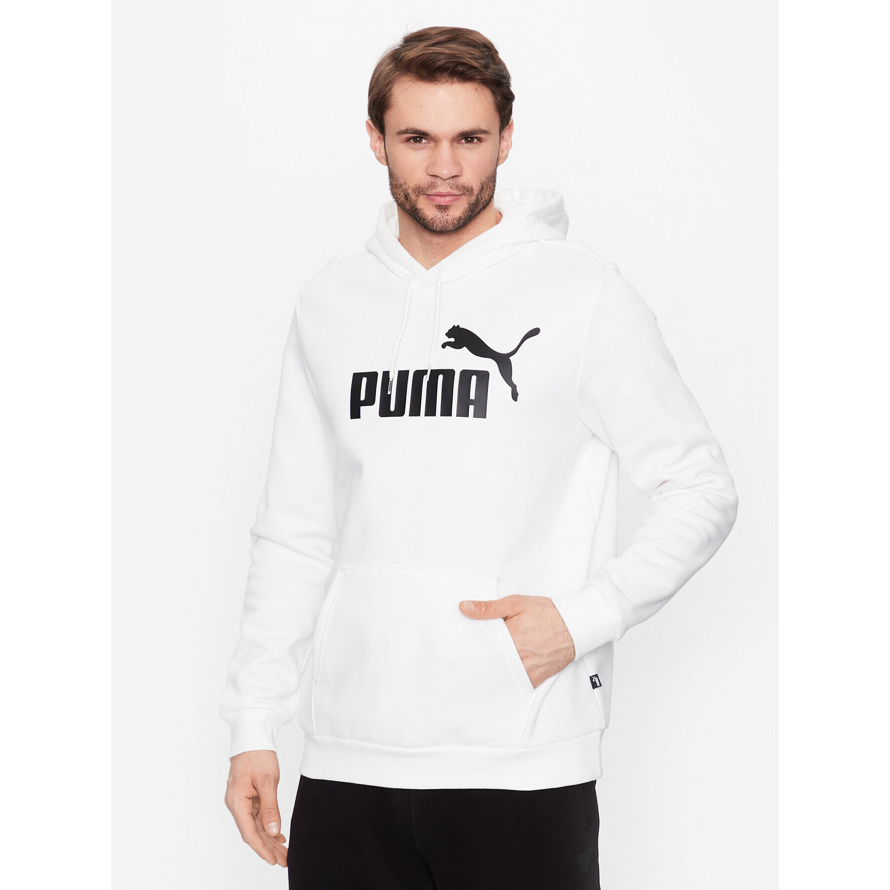 Puma Pulóver Essentials Big Logo 586686 Fehér Regular Fit - Pepit.hu