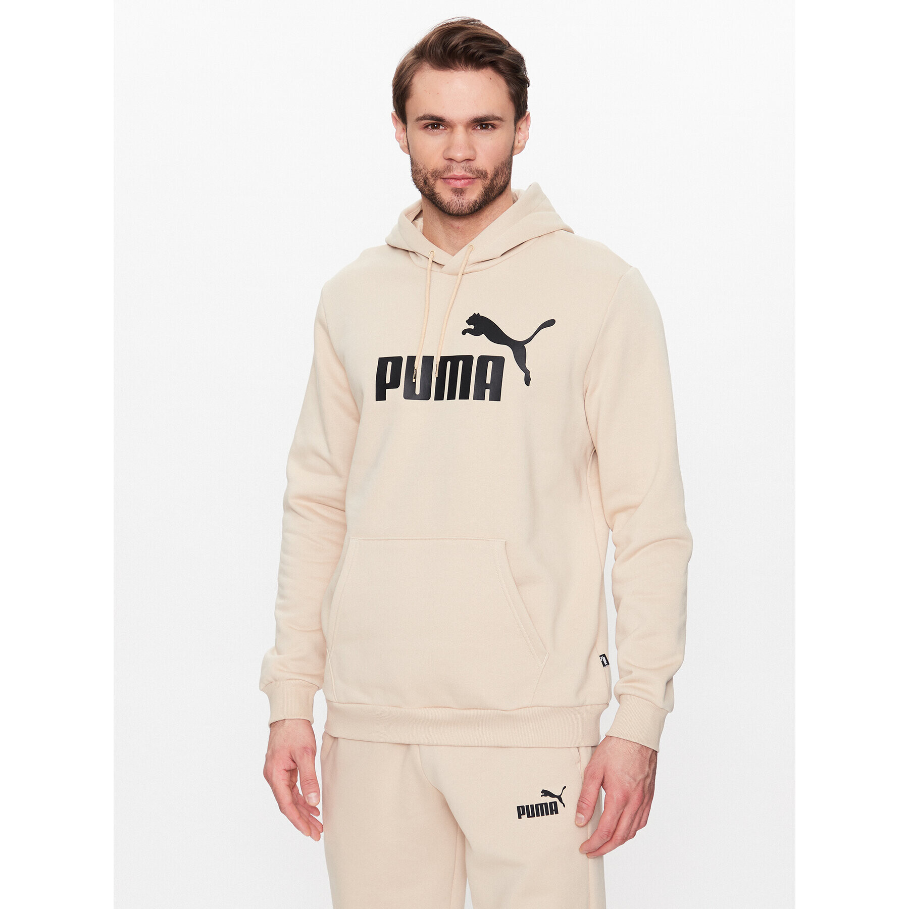 Puma Pulóver Essentials Big Logo 586687 Bézs Regular Fit - Pepit.hu