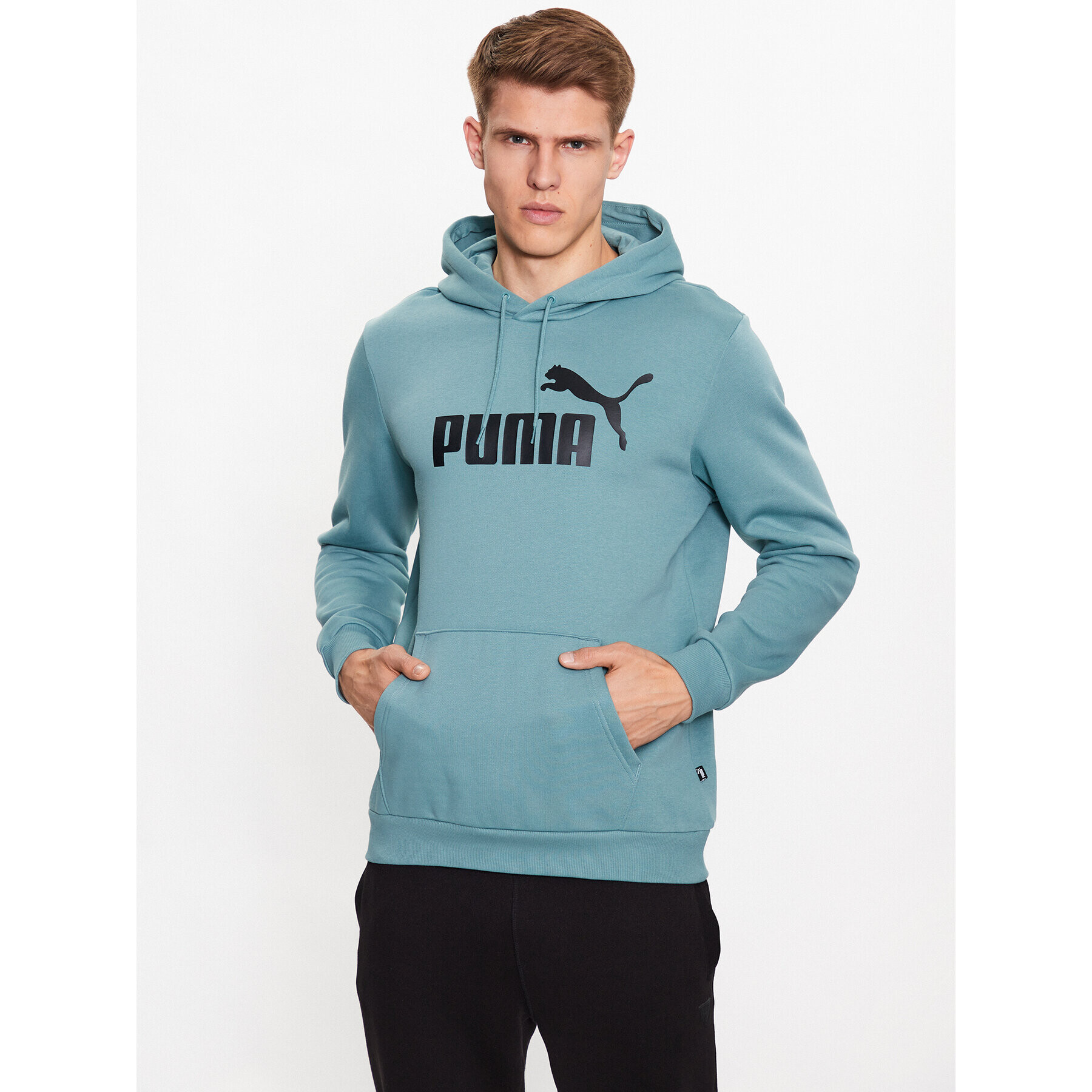 Puma Pulóver Essentials Big Logo 586687 Zöld Regular Fit - Pepit.hu