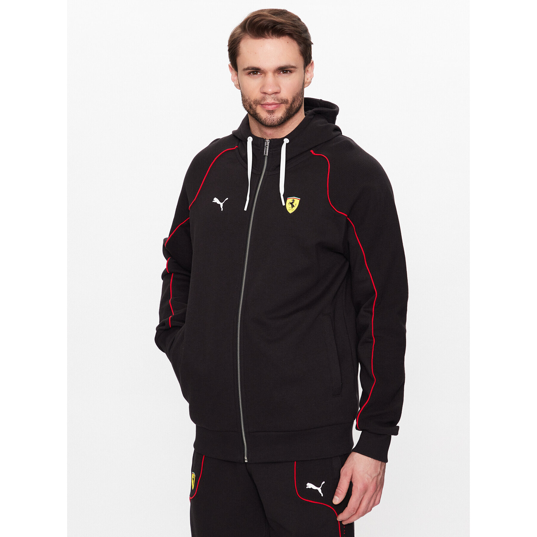 Puma Pulóver Ferrari Race 538164 Fekete Regular Fit - Pepit.hu