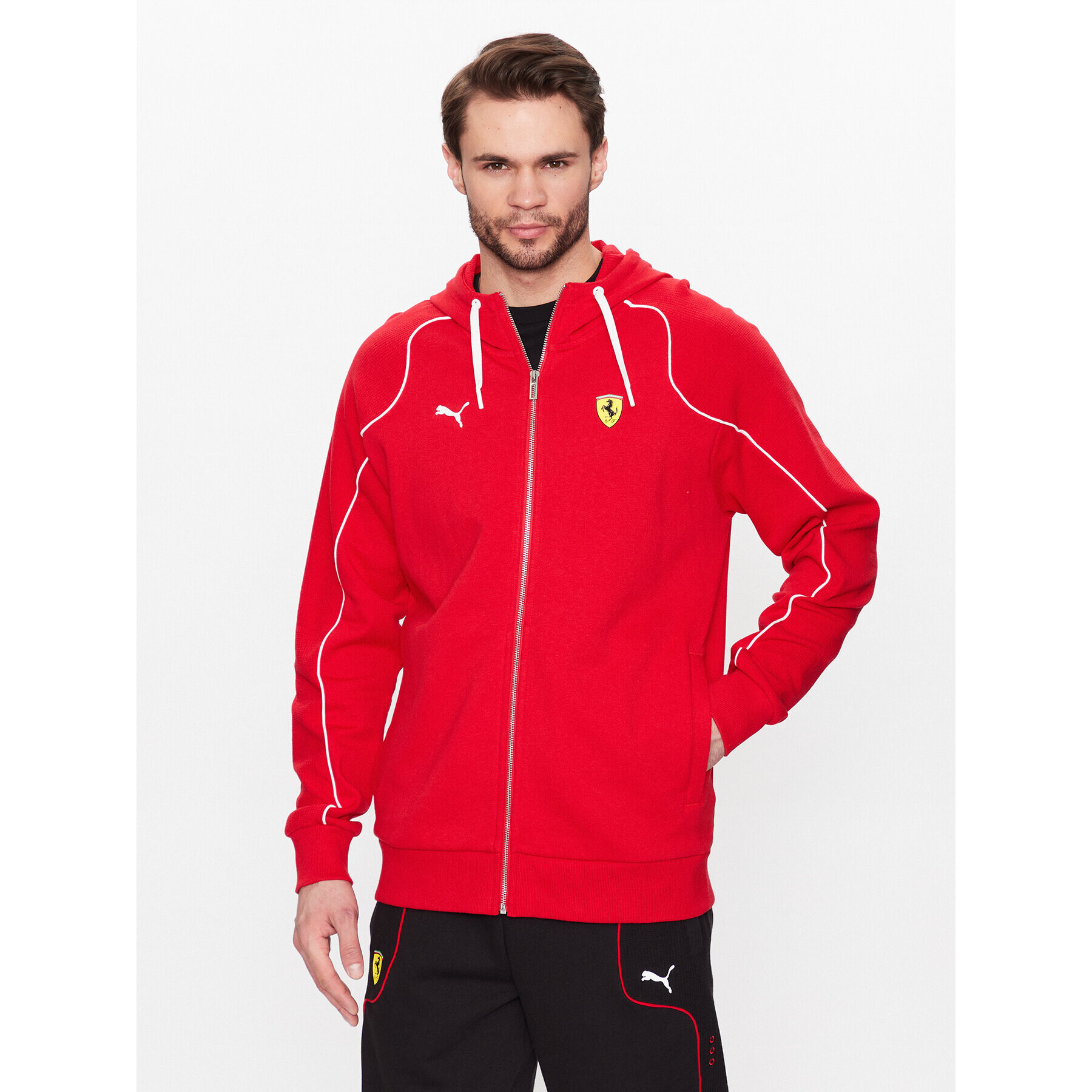 Puma Pulóver Ferrari Race 538164 Piros Regular Fit - Pepit.hu