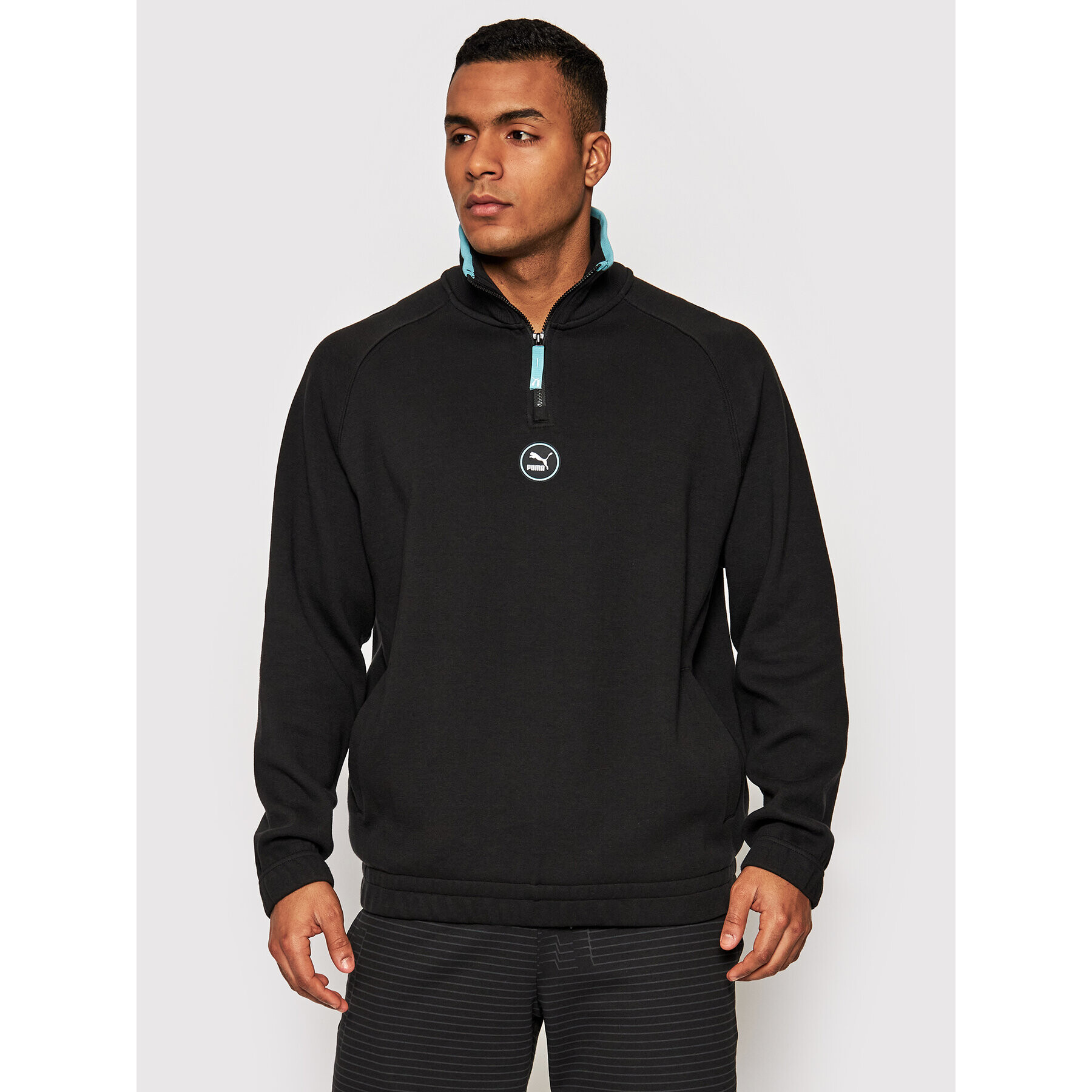 Puma Pulóver Half-Zip 533619 Fekete Regular Fit - Pepit.hu