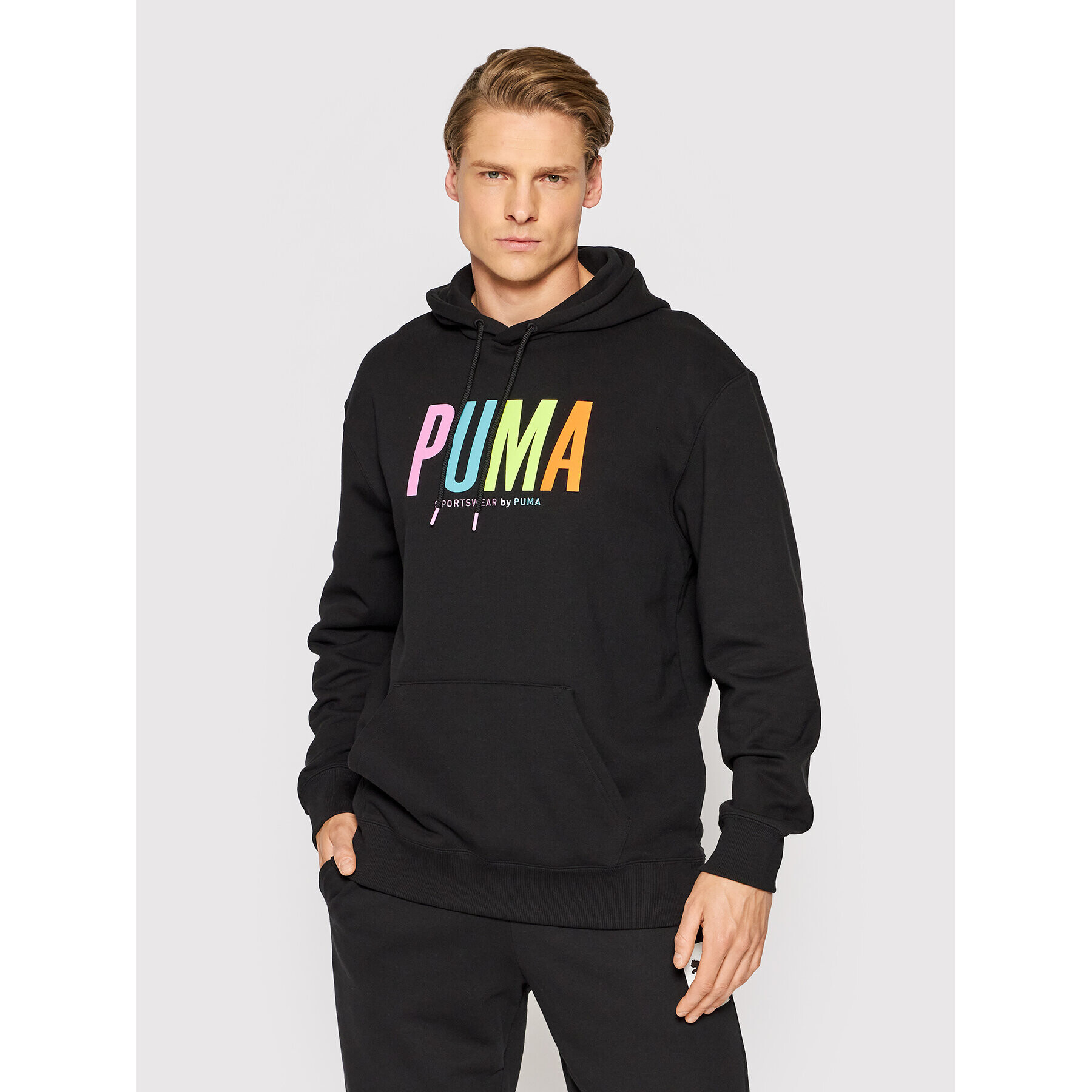 Puma Pulóver SWxP Graphic 533621 Fekete Regular Fit - Pepit.hu