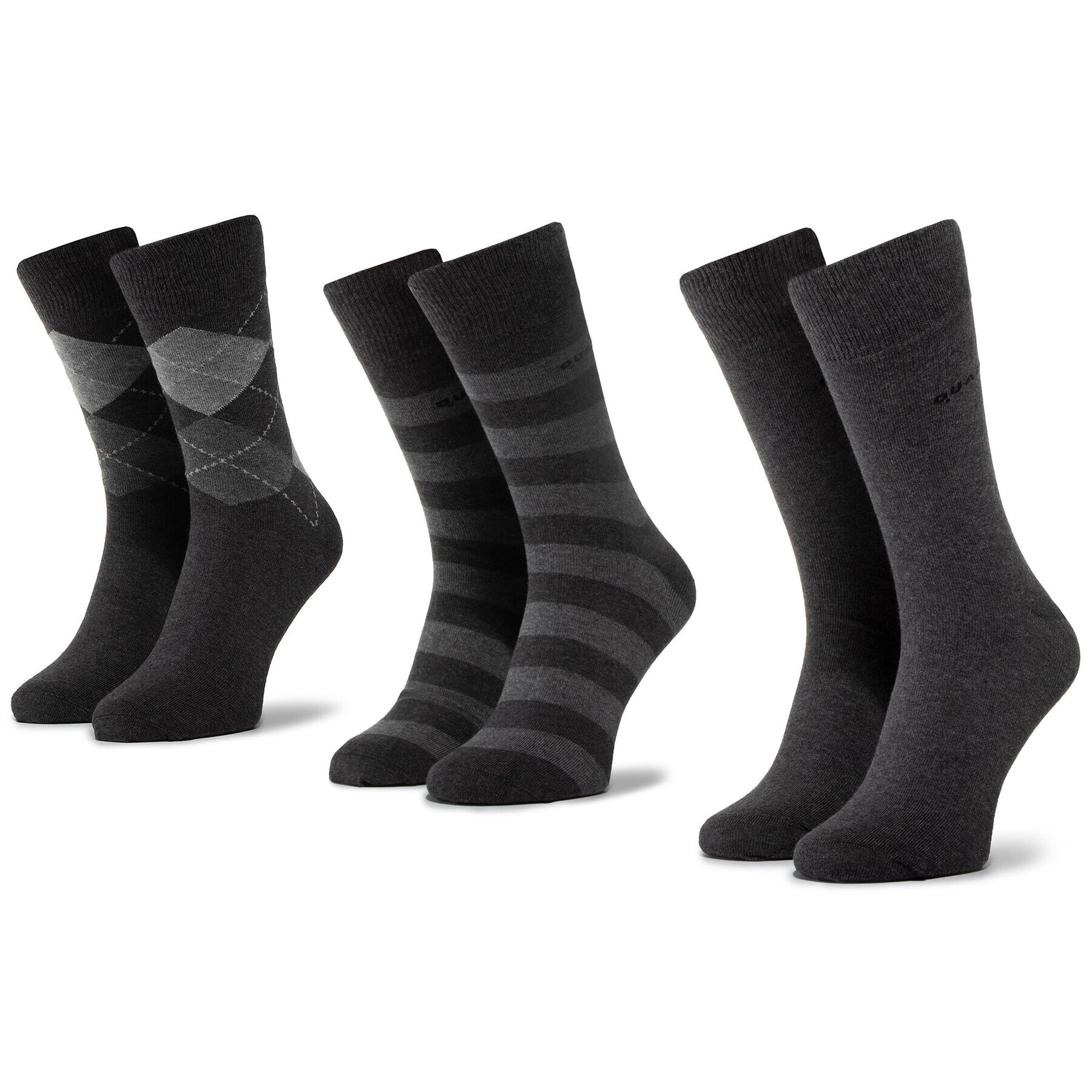 QUAZI 3 pár hosszú szárú férfi zokni QZ-SOCKS-65-04-MEN-008 Szürke - Pepit.hu