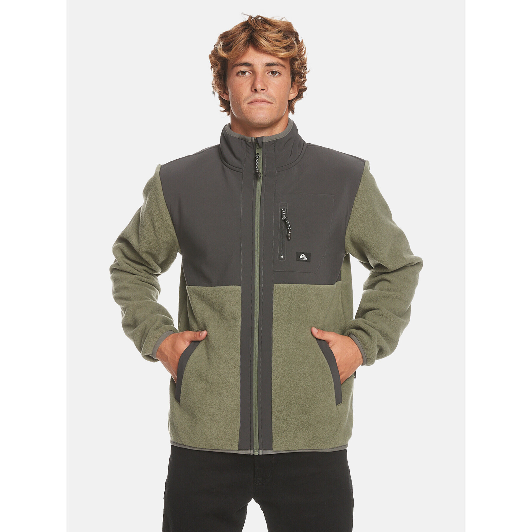 Quiksilver Polár kabát Fz Polar Otlr EQYFT04824 Khaki Regular Fit - Pepit.hu