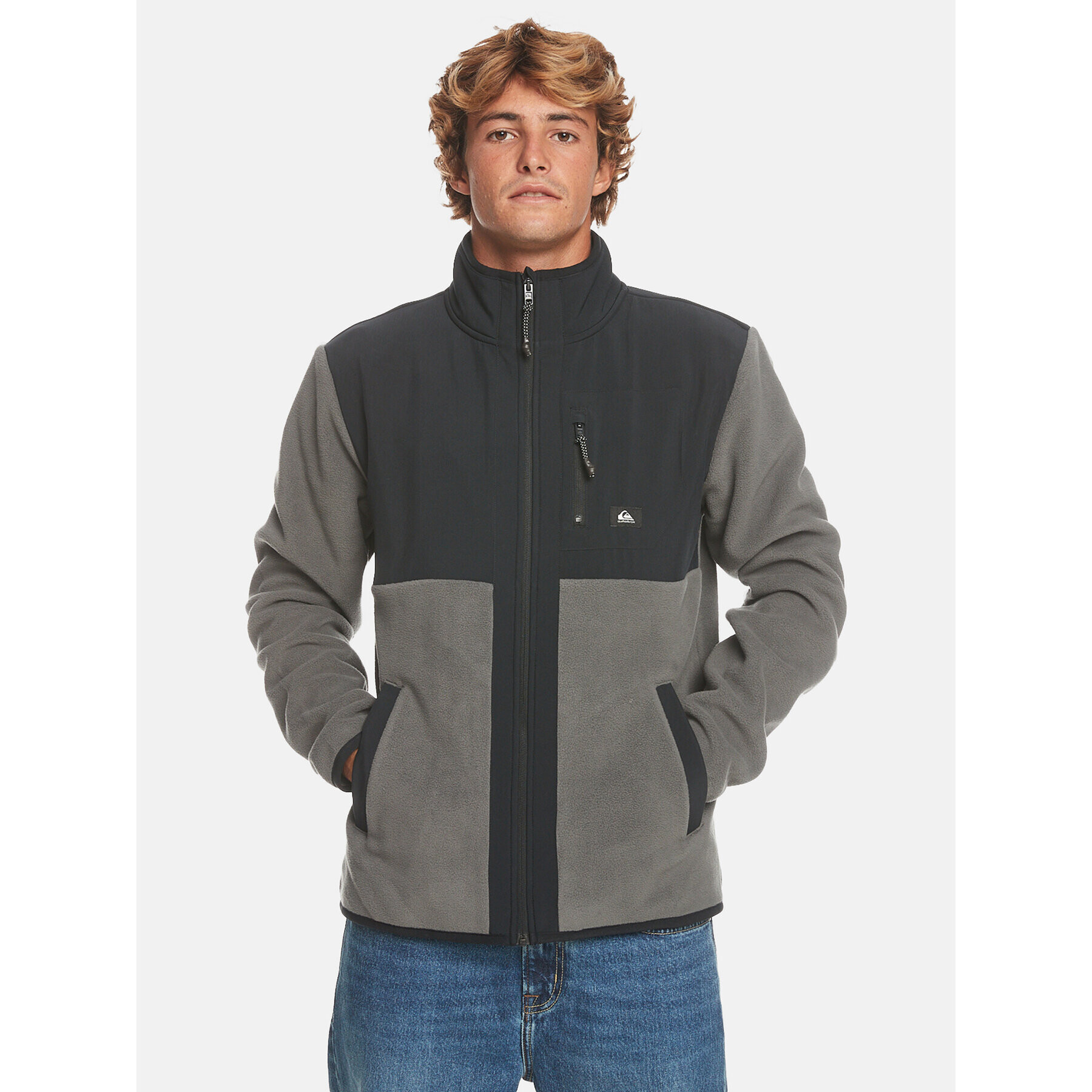 Quiksilver Polár kabát Fz Polar Otlr EQYFT04824 Szürke Regular Fit - Pepit.hu