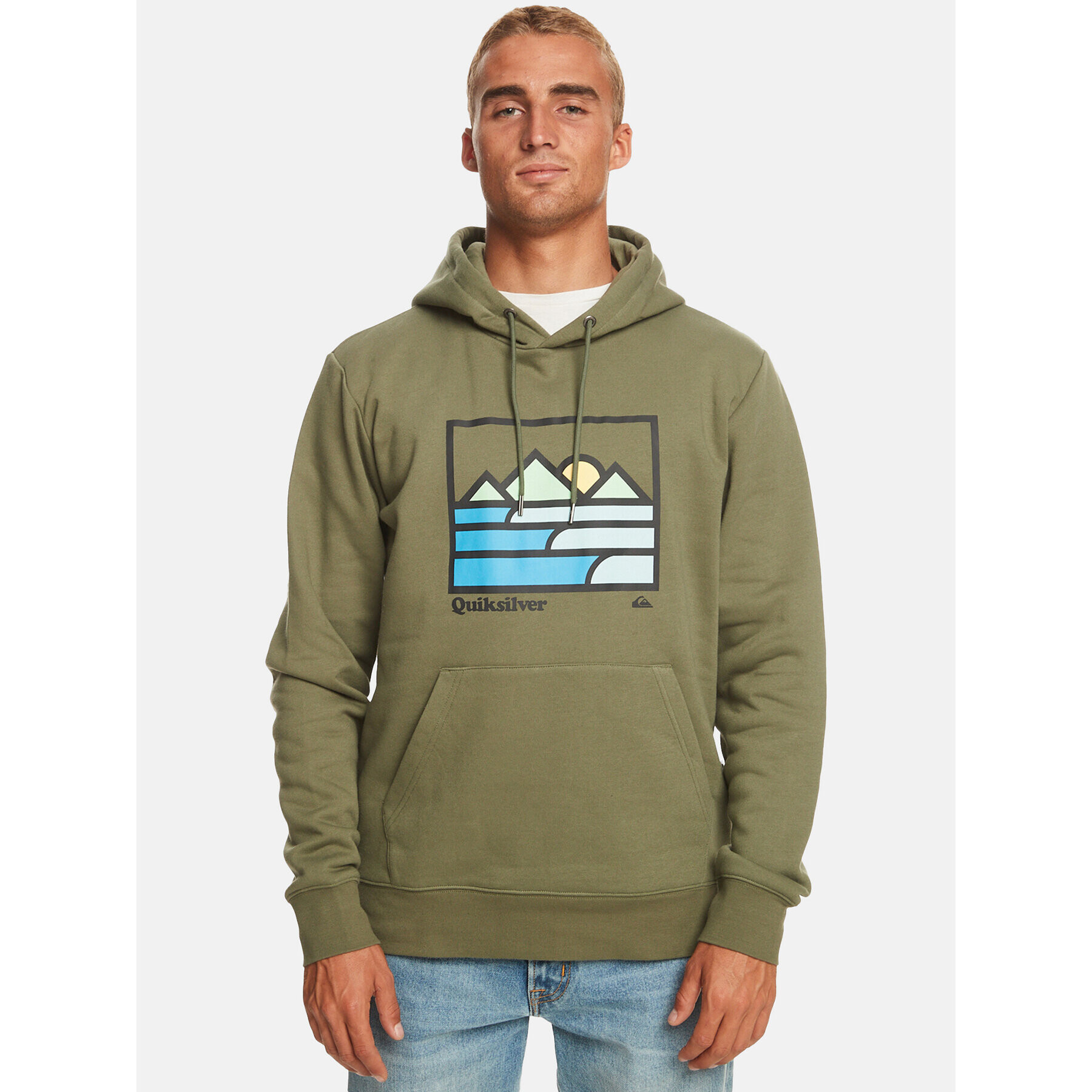 Quiksilver Pulóver Landscape Lines Otlr EQYFT04832 Khaki Regular Fit - Pepit.hu