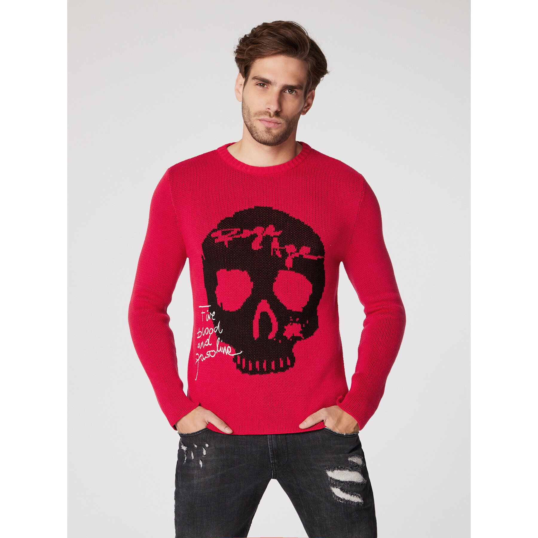 Rage Age Sweater Aligeri Piros Regular Fit - Pepit.hu