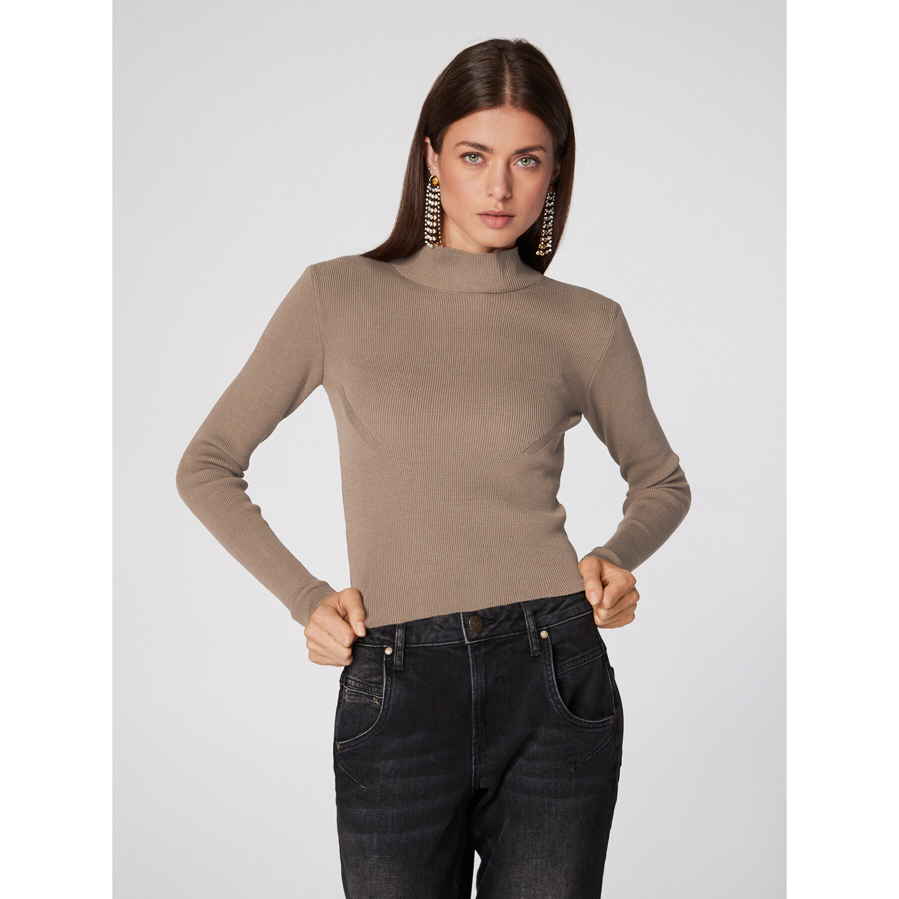 Rage Age Sweater Lulu Bézs Slim Fit - Pepit.hu