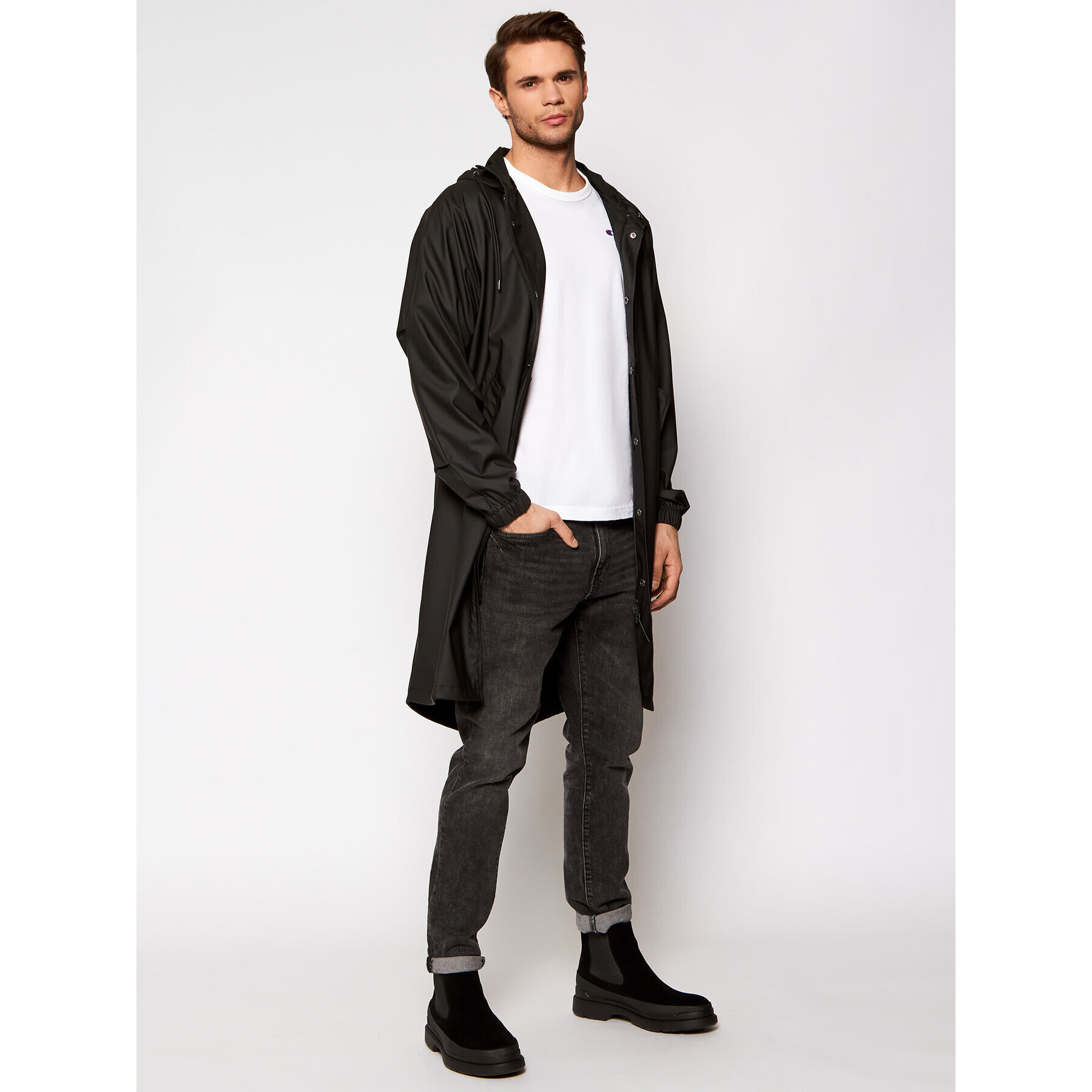 Rains Esőkabát Unisex 1814 Fekete Casual Fit - Pepit.hu