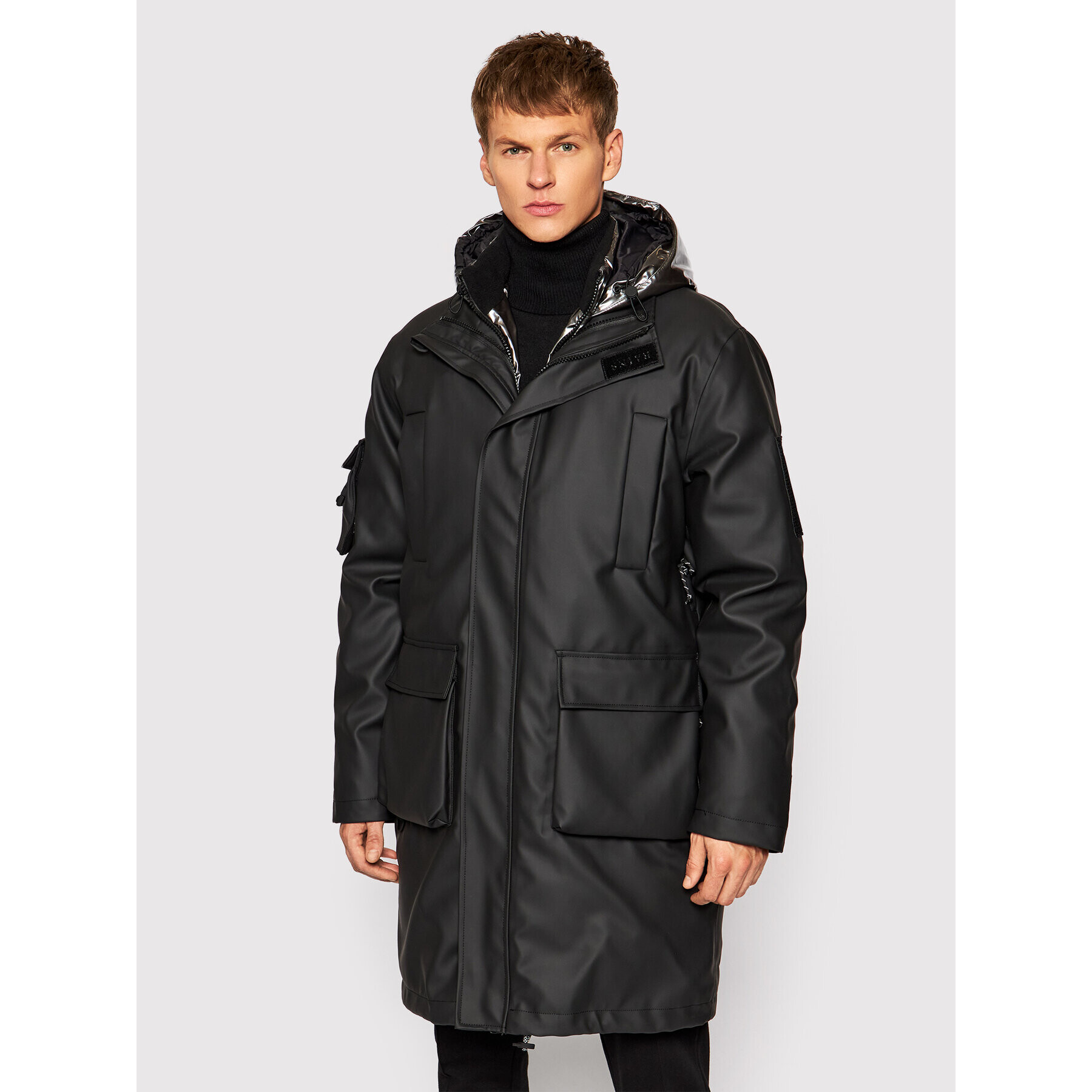 Rains Parka Unisex 1538 Fekete Regular Fit - Pepit.hu