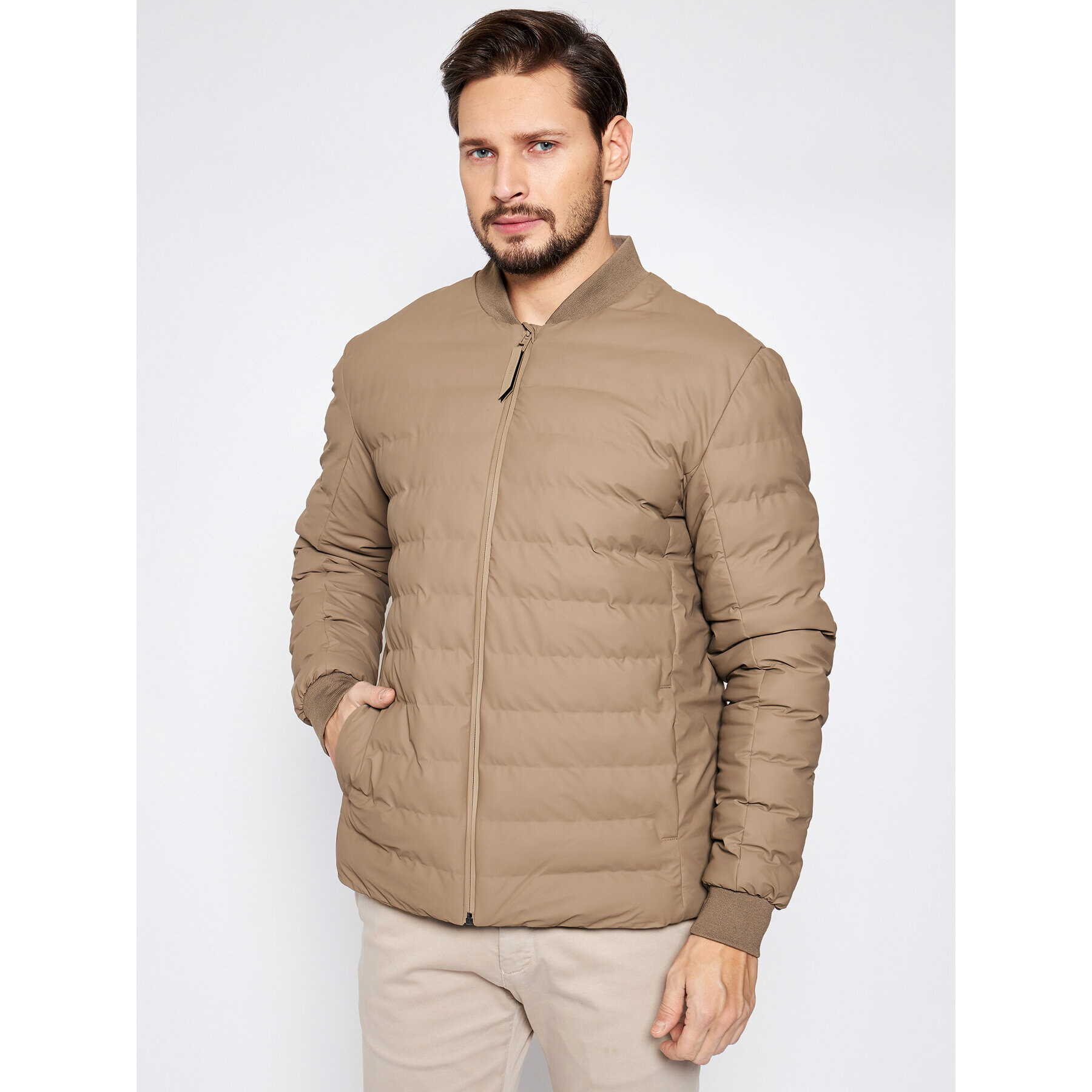 Rains Pehelykabát Unisex Trekker 1521 Barna Casual Fit - Pepit.hu