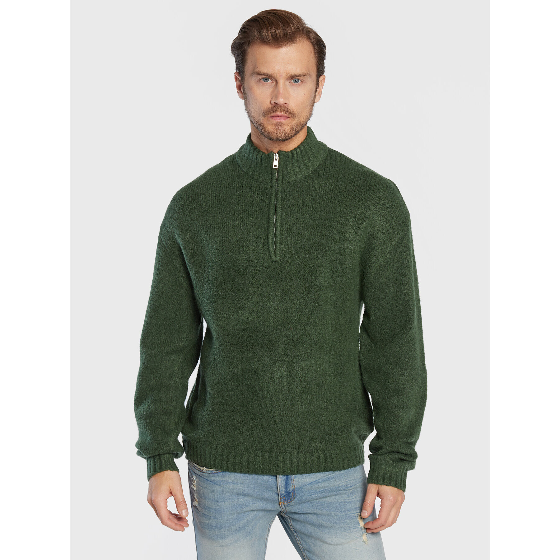 Redefined Rebel Sweater Casey 212058 Zöld Regular Fit - Pepit.hu