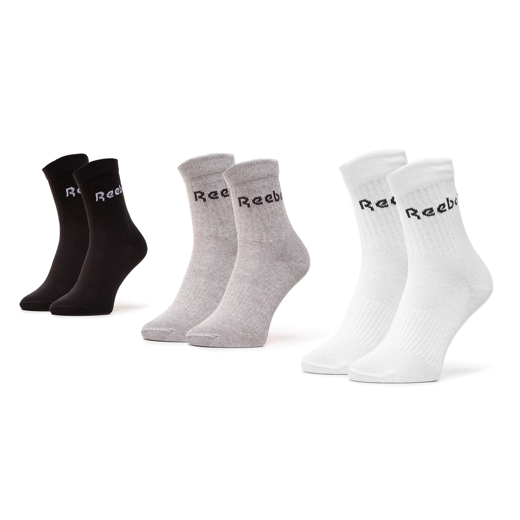 Reebok 3 pár uniszex hosszú szárú zokni Act Core Mid Crew Sock 3P GC8669 Fehér - Pepit.hu