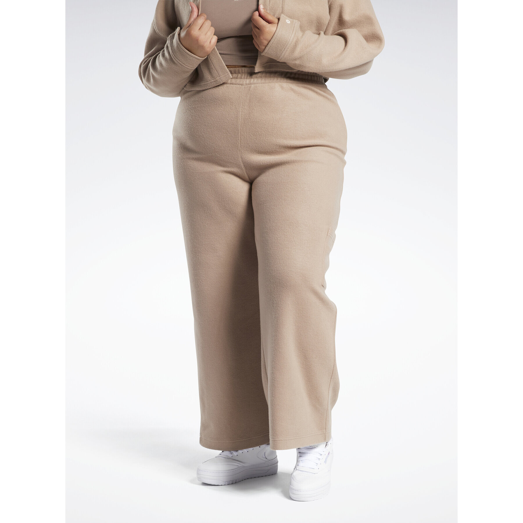 Reebok Melegítő alsó Classics Reverse Fleece Wide Leg Joggers (Plus Size) IB4453 Barna - Pepit.hu