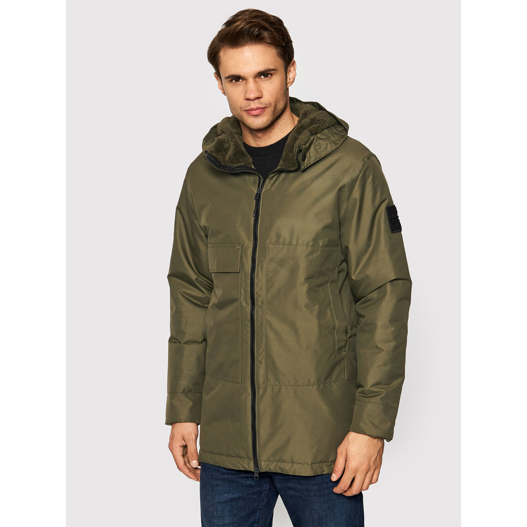 Reebok Parka Outerwear Urban GU5776 Zöld Loose Fit - Pepit.hu