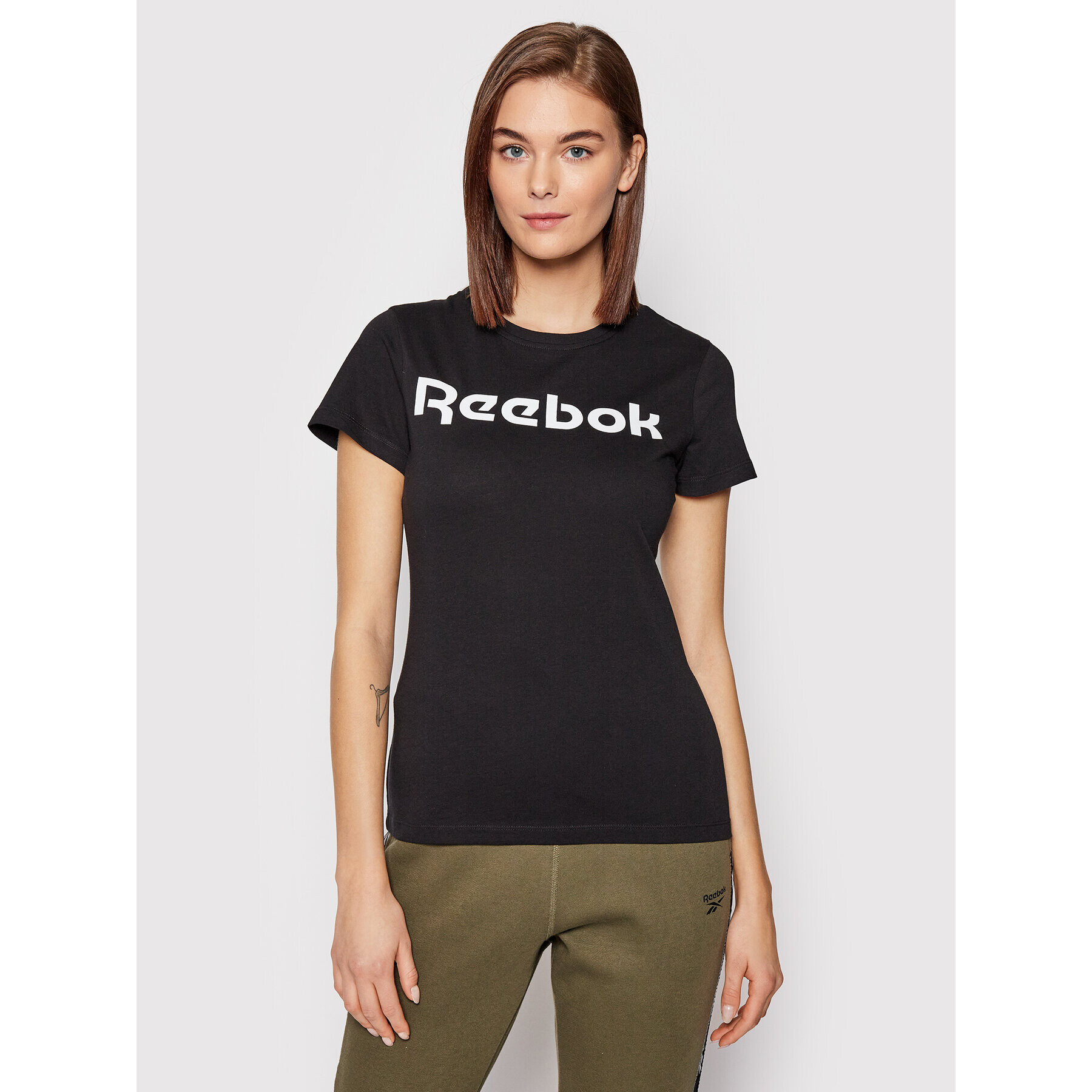 Reebok Póló Training Essentials Graphic GU8329 Fekete Slim Fit - Pepit.hu