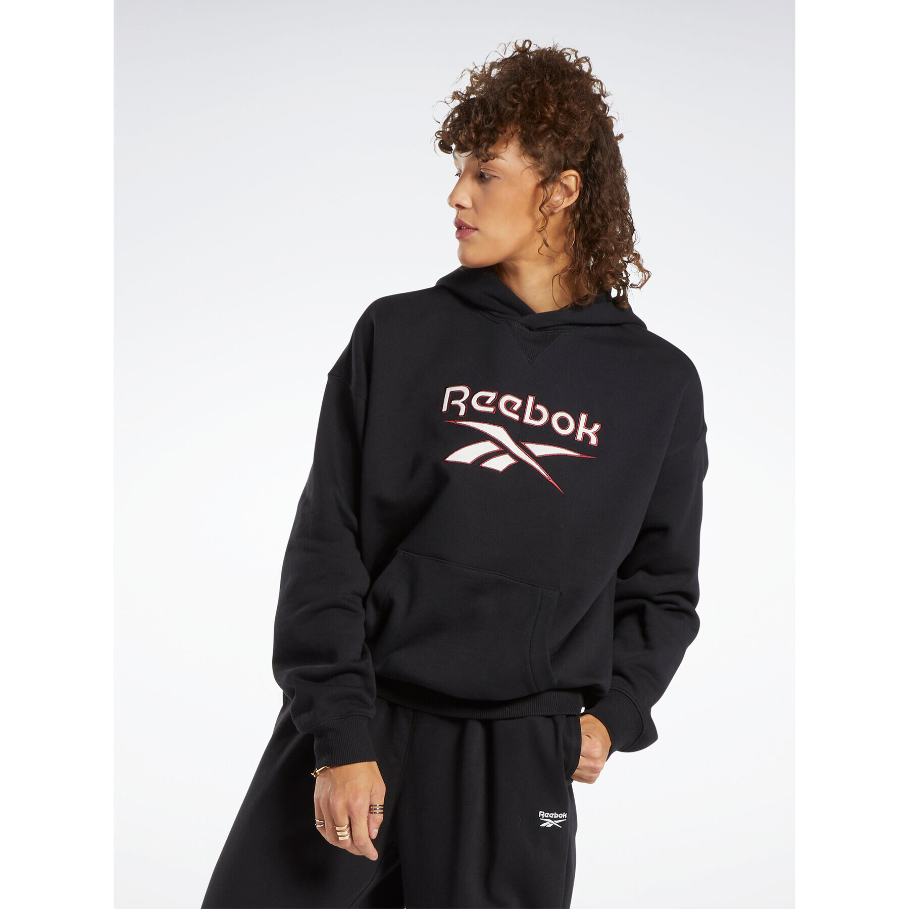 Reebok Pulóver Archive Classics Big Logo Fleece HS4718 Fekete Oversize - Pepit.hu