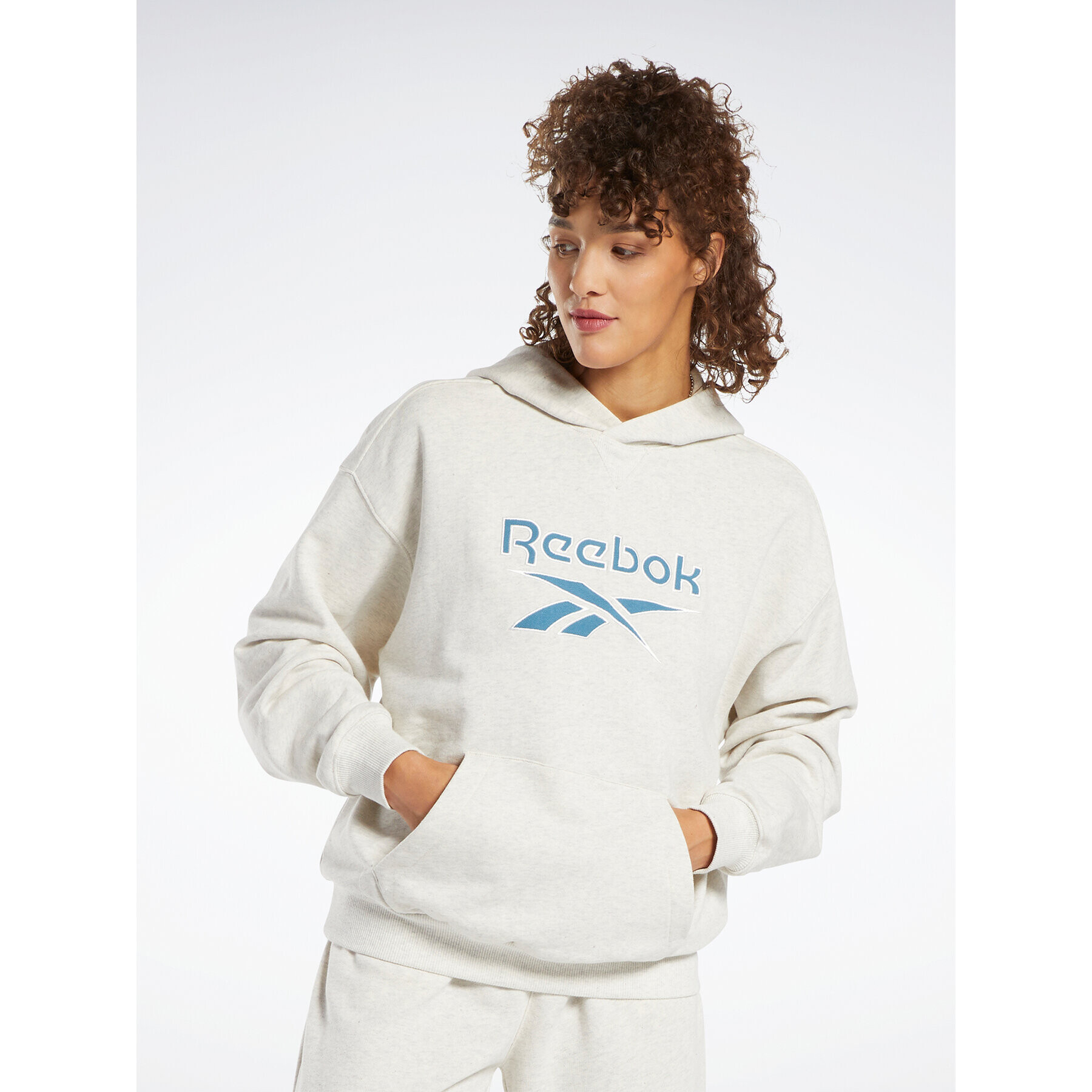 Reebok Pulóver Archive Classics Big Logo Fleece IC8095 Szürke Oversize - Pepit.hu