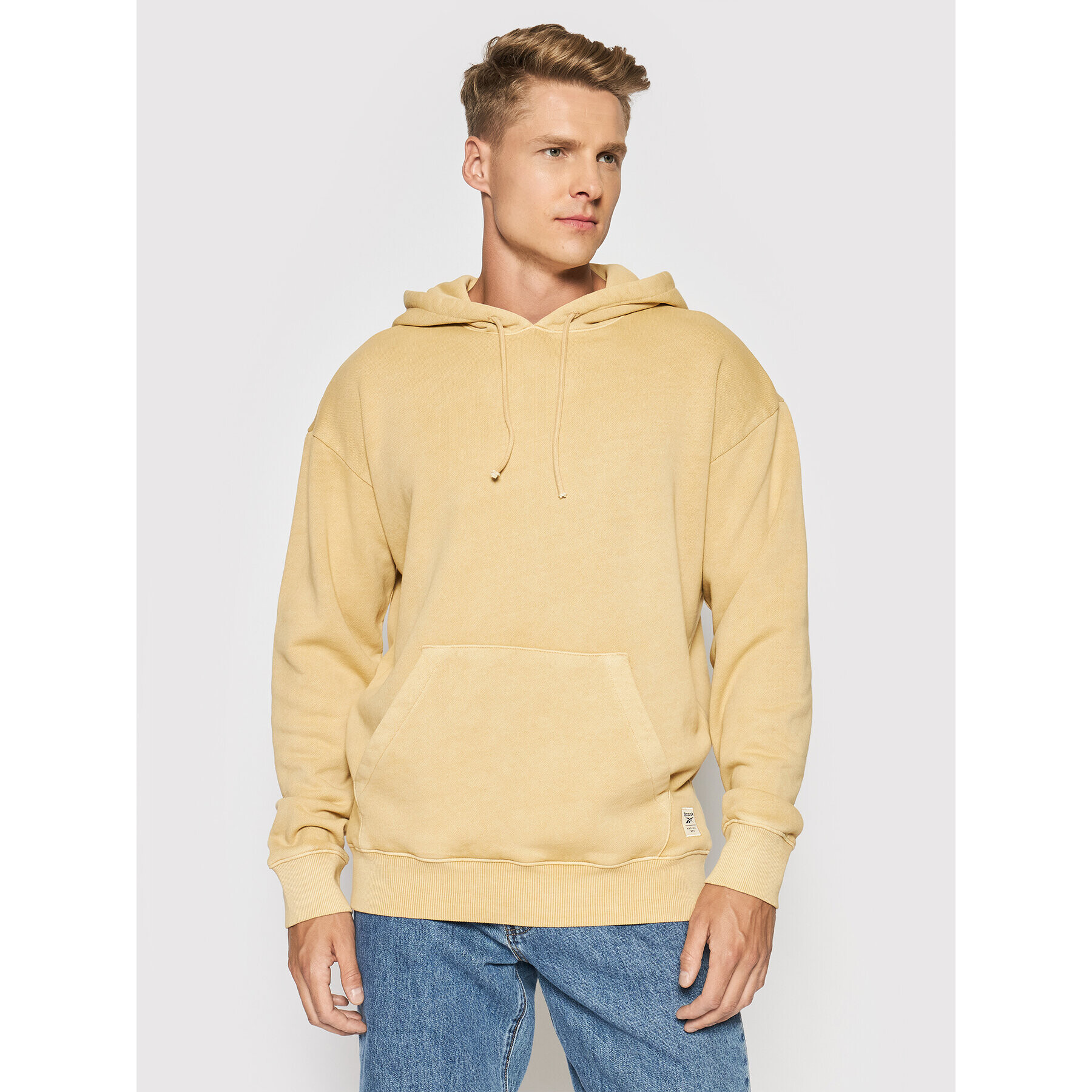 Reebok Pulóver Cl Natual Dye Hoodie GV3471 Sárga Oversize - Pepit.hu