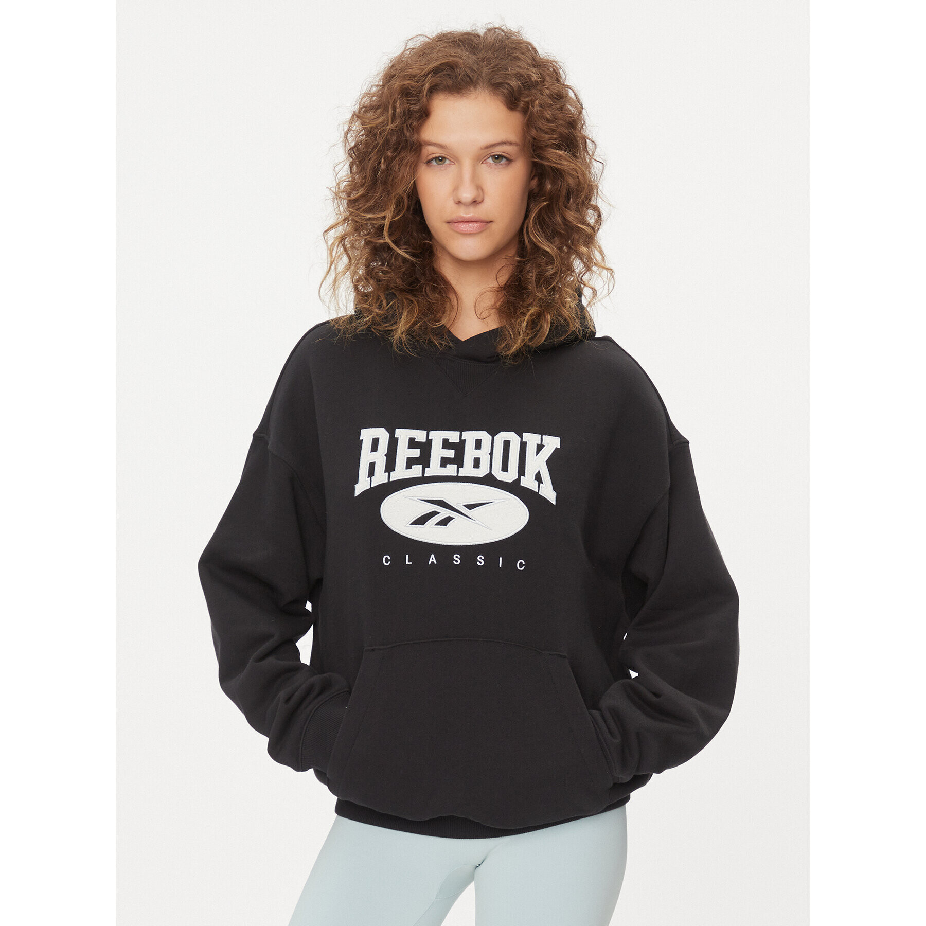 Reebok Pulóver Classics Big Logo IL4633 Fekete Relaxed Fit - Pepit.hu