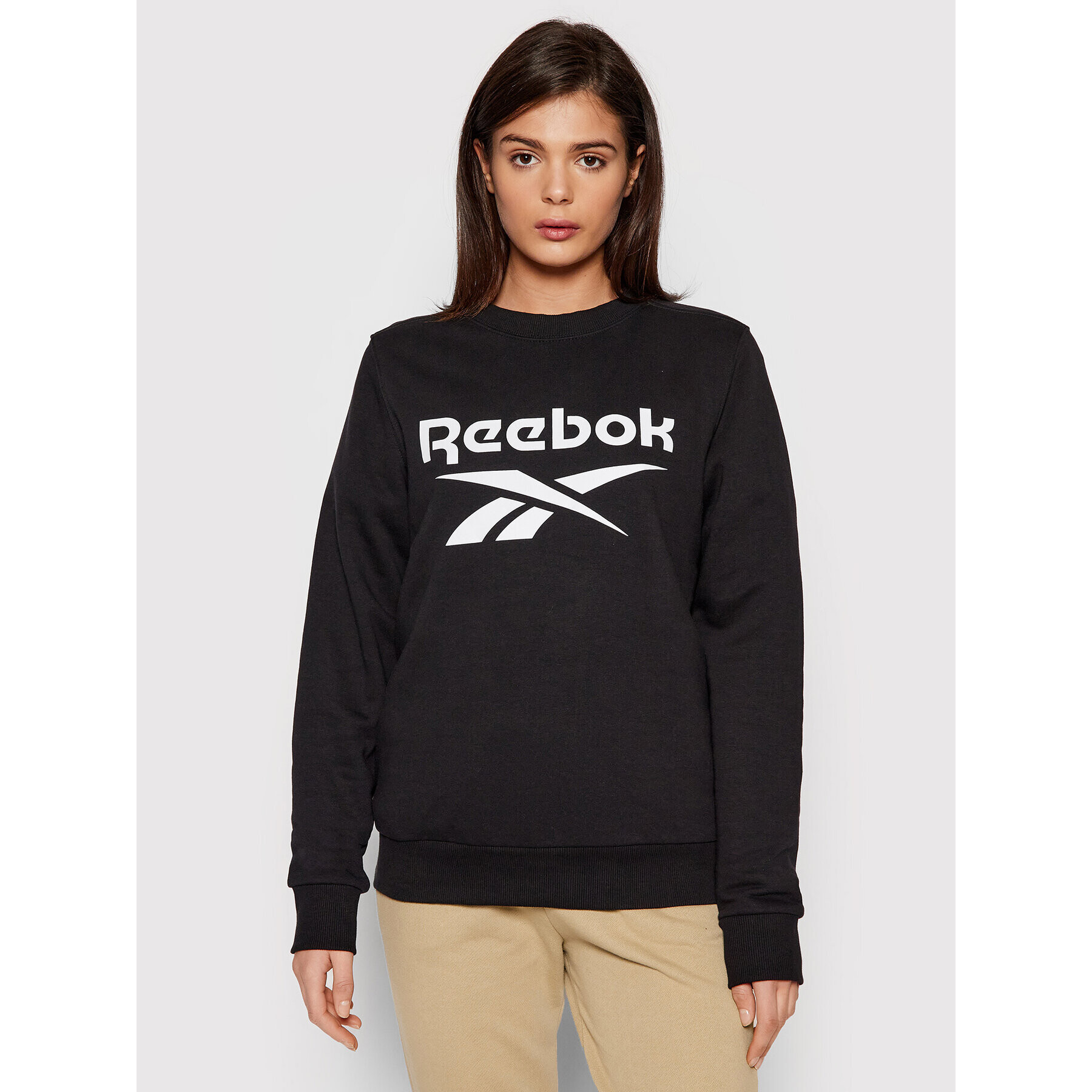 Reebok Pulóver Frotte Identity Logo GL2534 Fekete Oversize - Pepit.hu