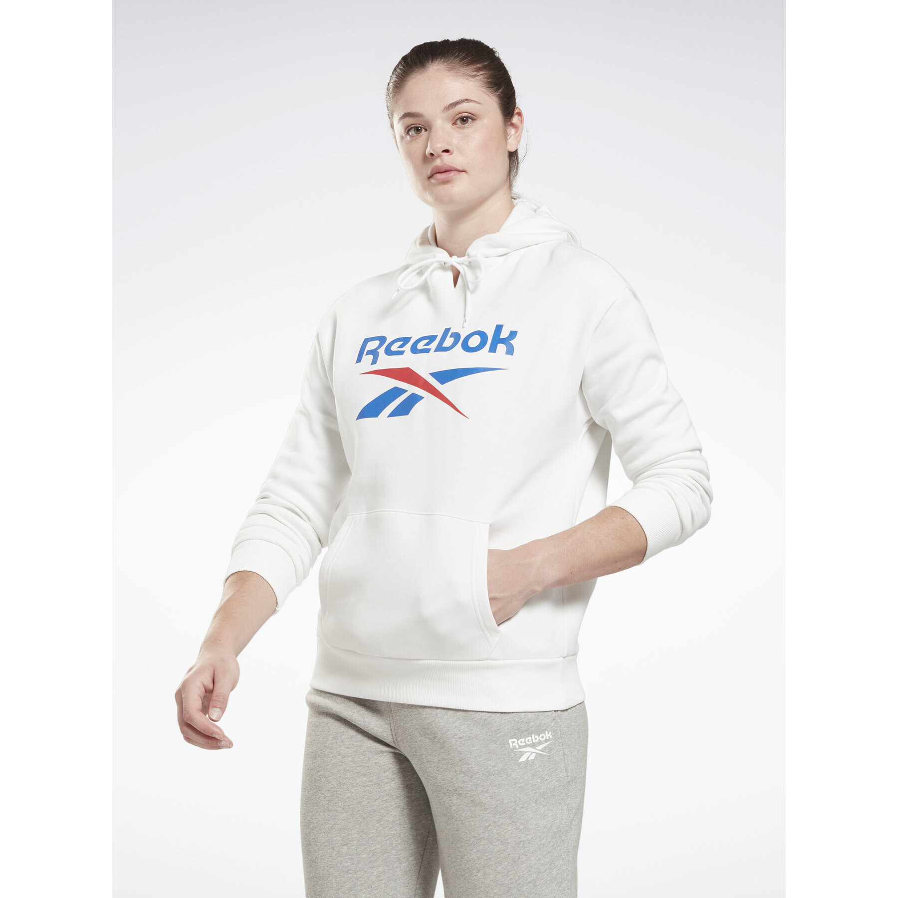 Reebok Pulóver Identity Big Logo H54749 Fehér Loose Fit - Pepit.hu