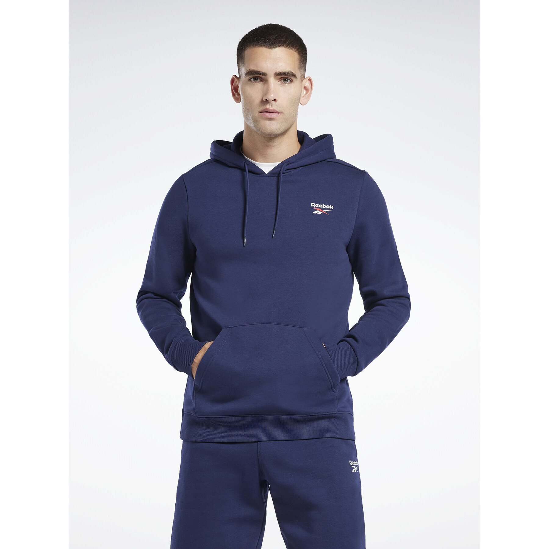 Reebok Pulóver Identity Fleece Over-the-Head Hoodie IB2994 Kék - Pepit.hu