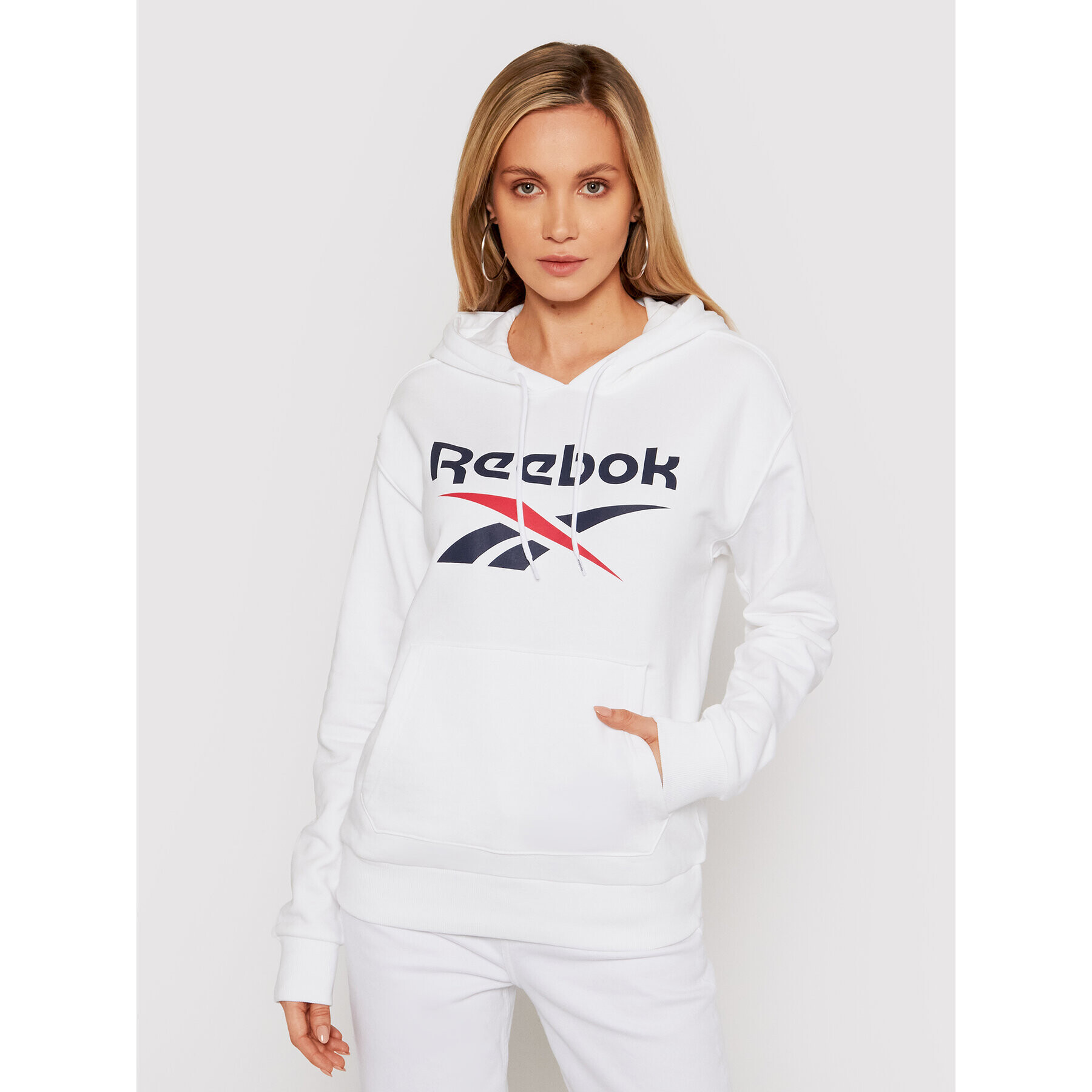 Reebok Pulóver Identity Logo GI6700 Fehér Oversize - Pepit.hu