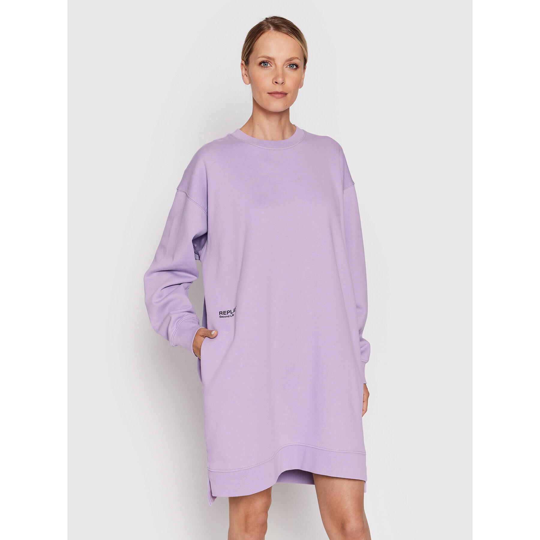 Replay Kötött ruha W9740.000.23040P Lila Oversize - Pepit.hu