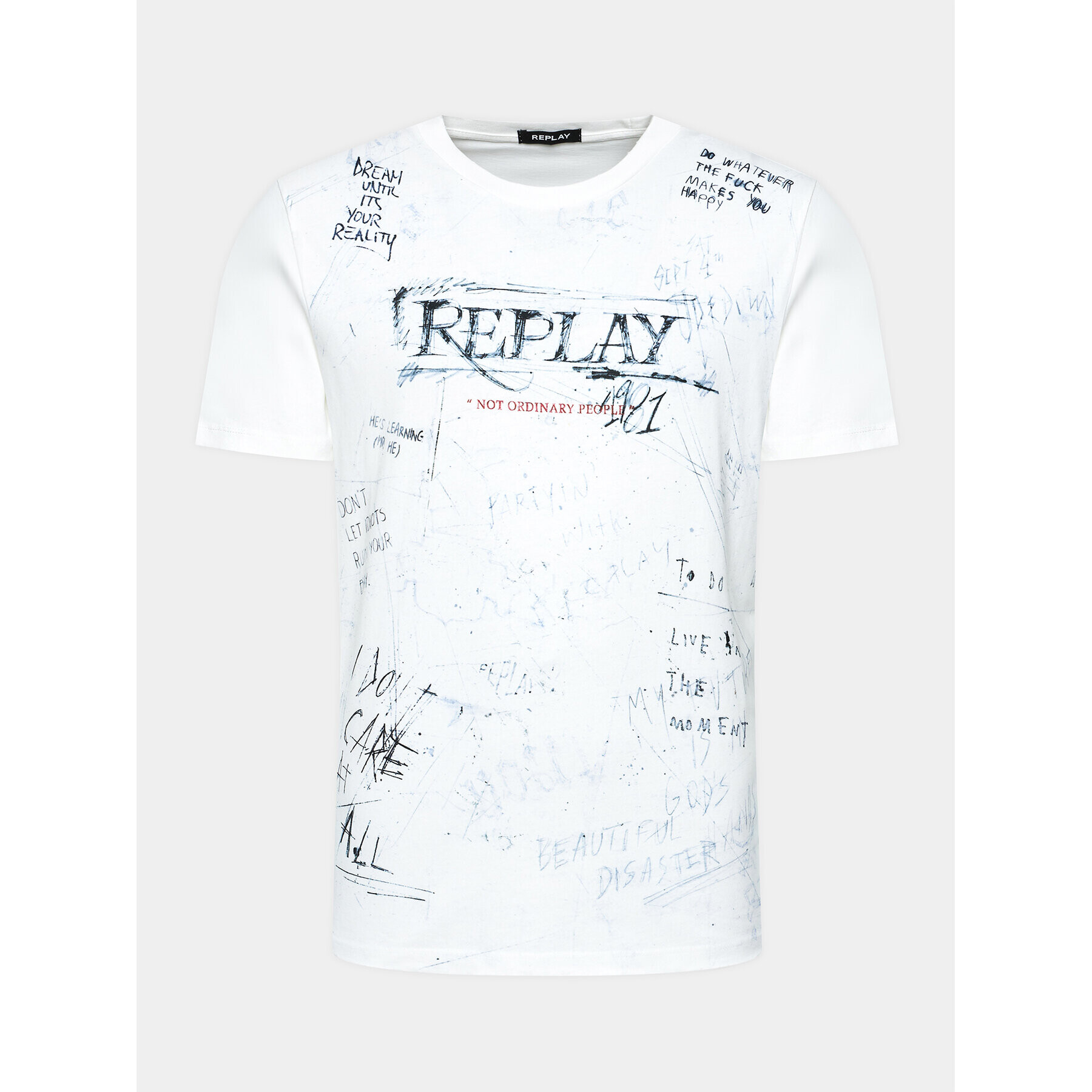 Replay Póló M6650.000.23592G Fehér Regular Fit - Pepit.hu