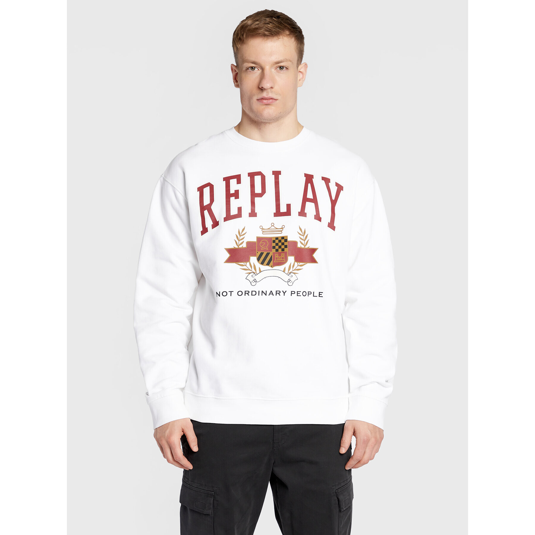 Replay Pulóver M6271.000.22890CS Fehér Regular Fit - Pepit.hu