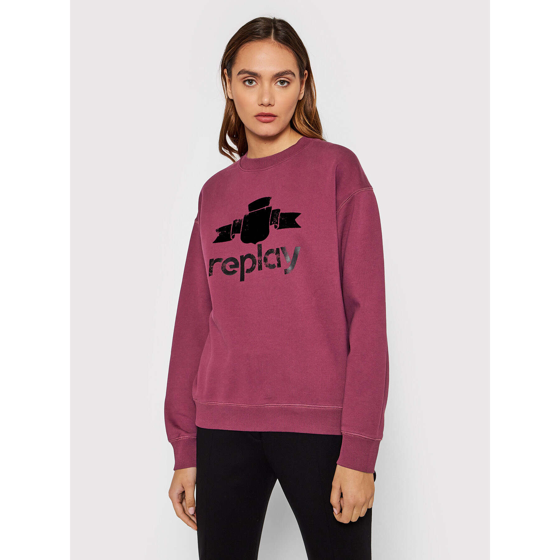 Replay Pulóver W3586A.000.23190P Lila Oversize - Pepit.hu