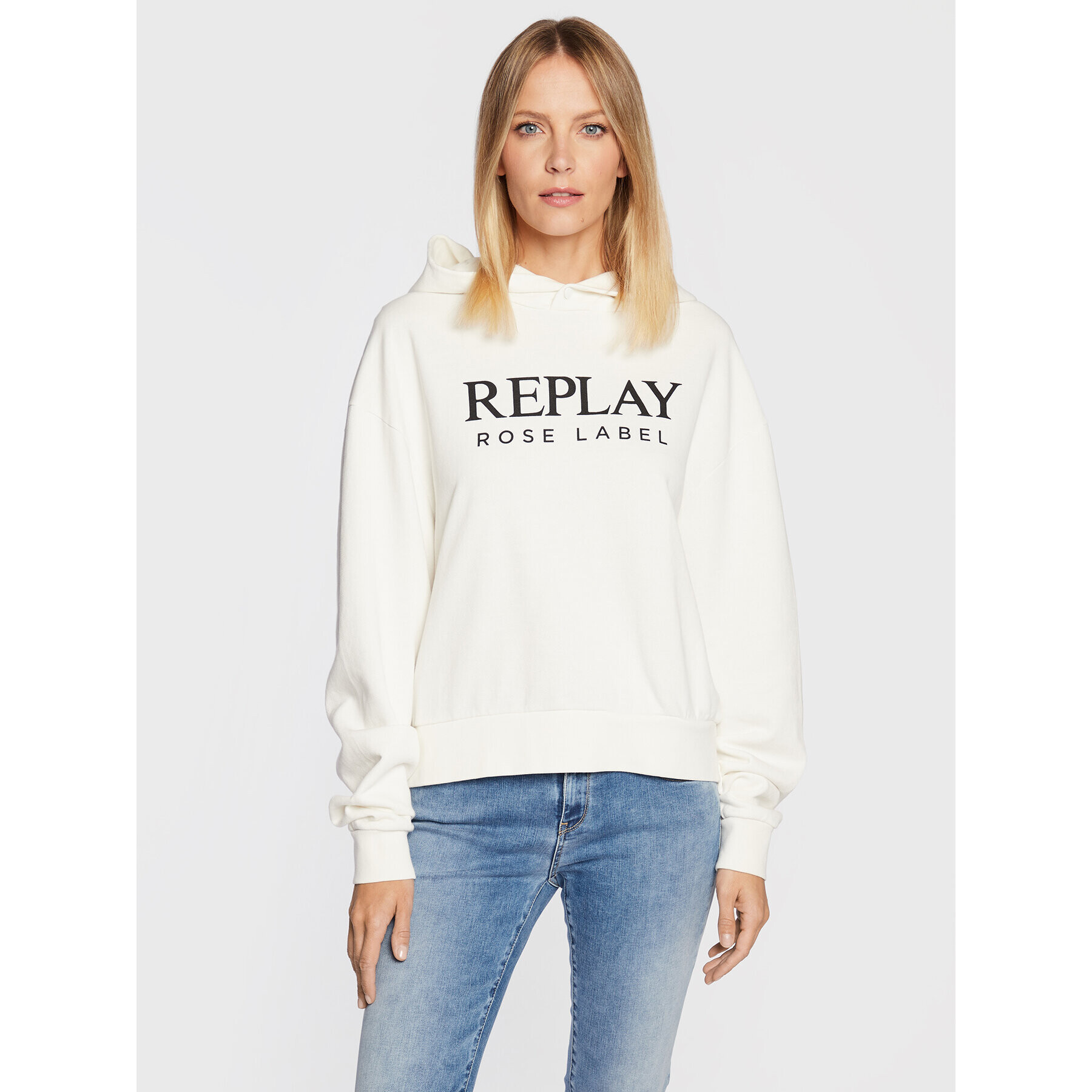 Replay Pulóver W3711C.000.23358P Fehér Oversize - Pepit.hu