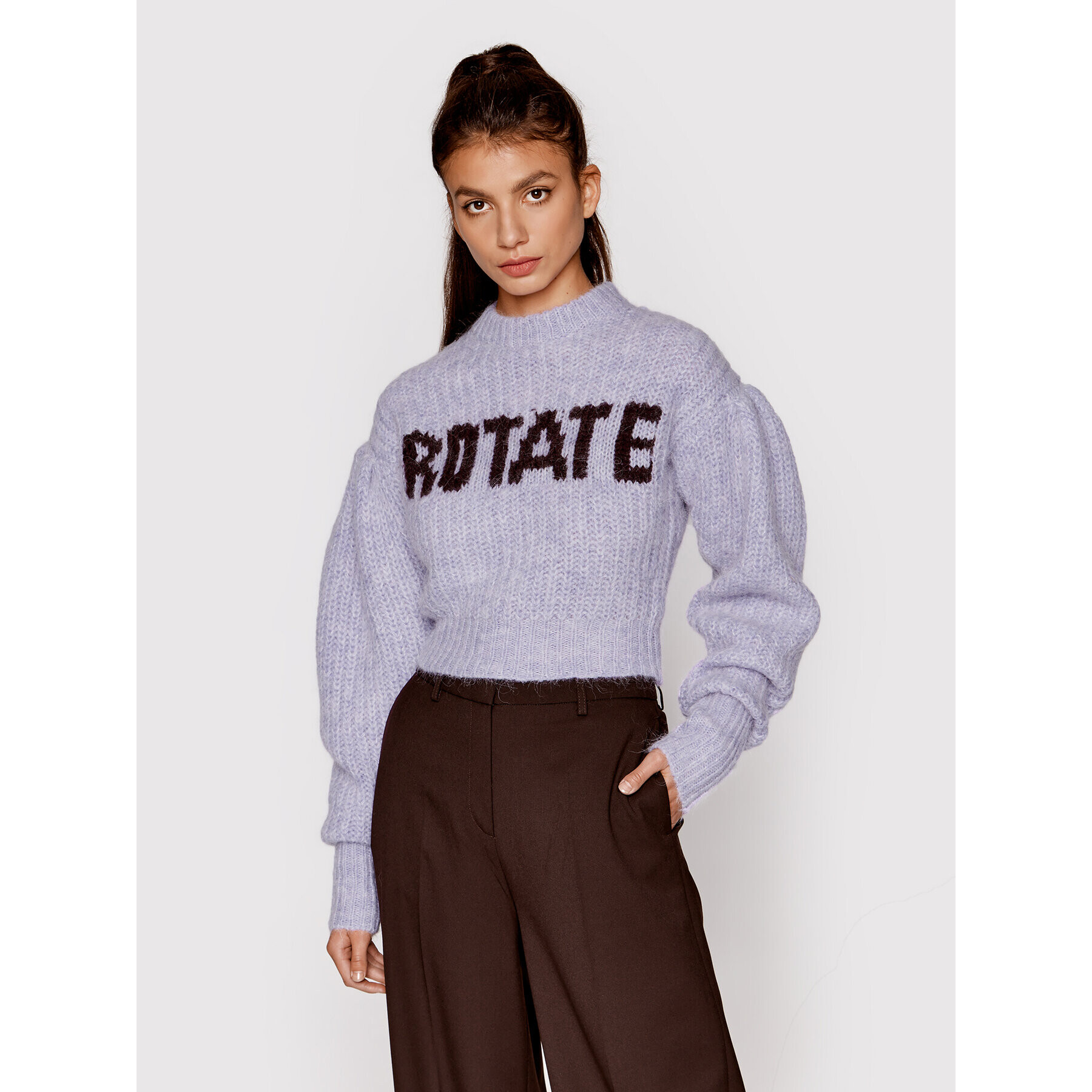 ROTATE Sweater Adley RT1514 Lila Regular Fit - Pepit.hu