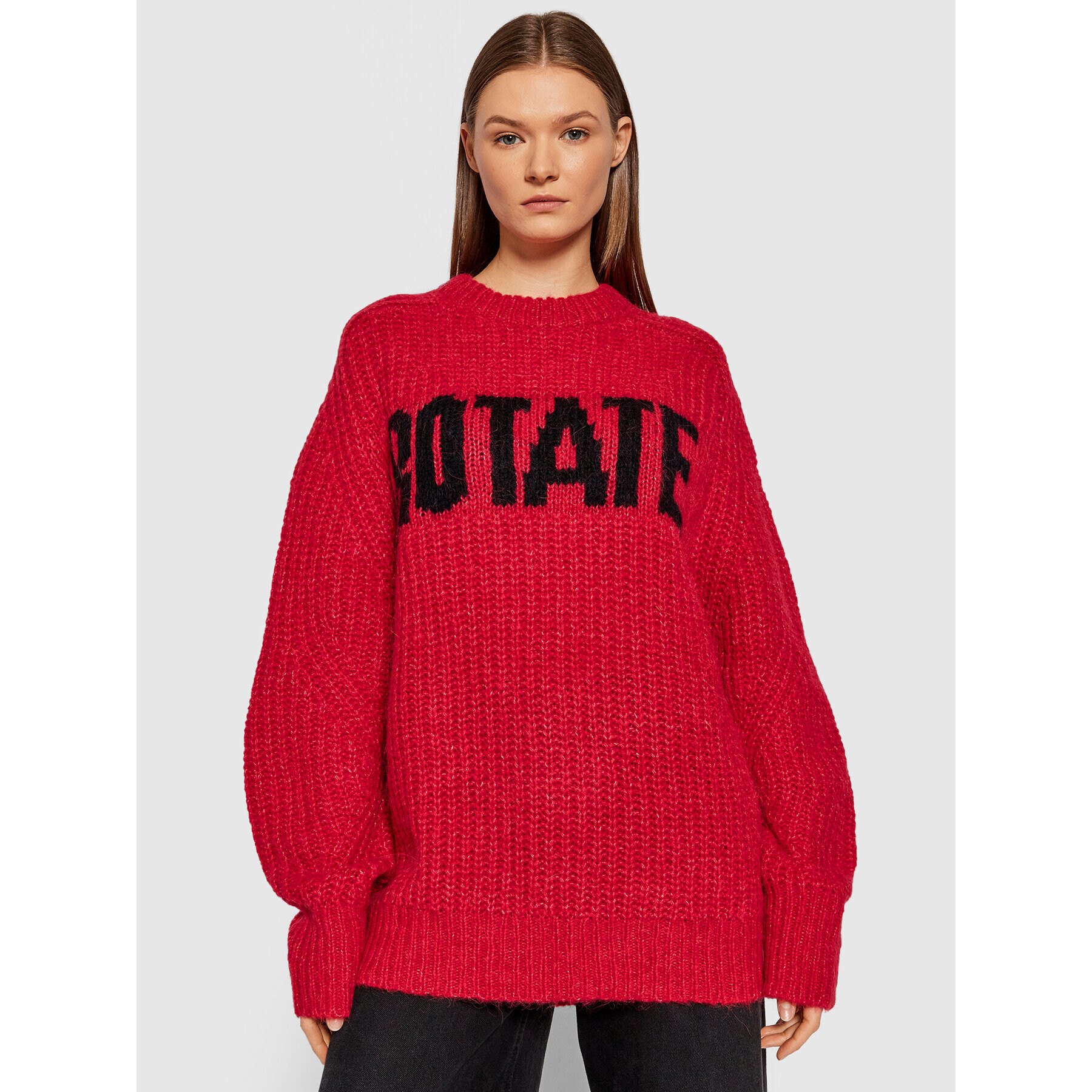 ROTATE Sweater Brandy RT435 Piros Oversize - Pepit.hu