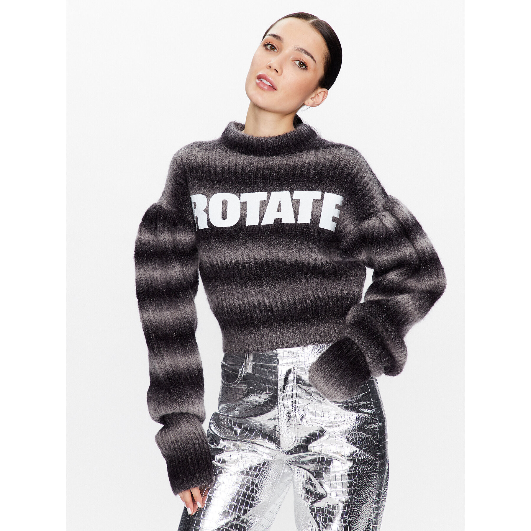 ROTATE Sweater Mohair Knit RT2404 Szürke Regular Fit - Pepit.hu