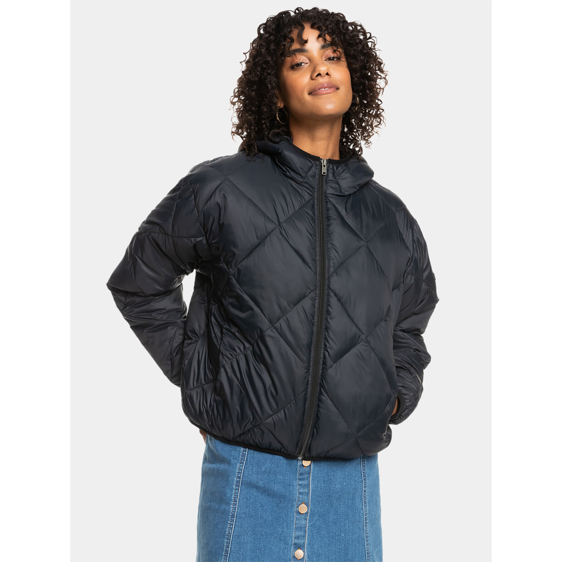 Roxy Átmeneti kabát Wind Swept Hood Jckt ERJJK03571 Szürke Regular Fit - Pepit.hu