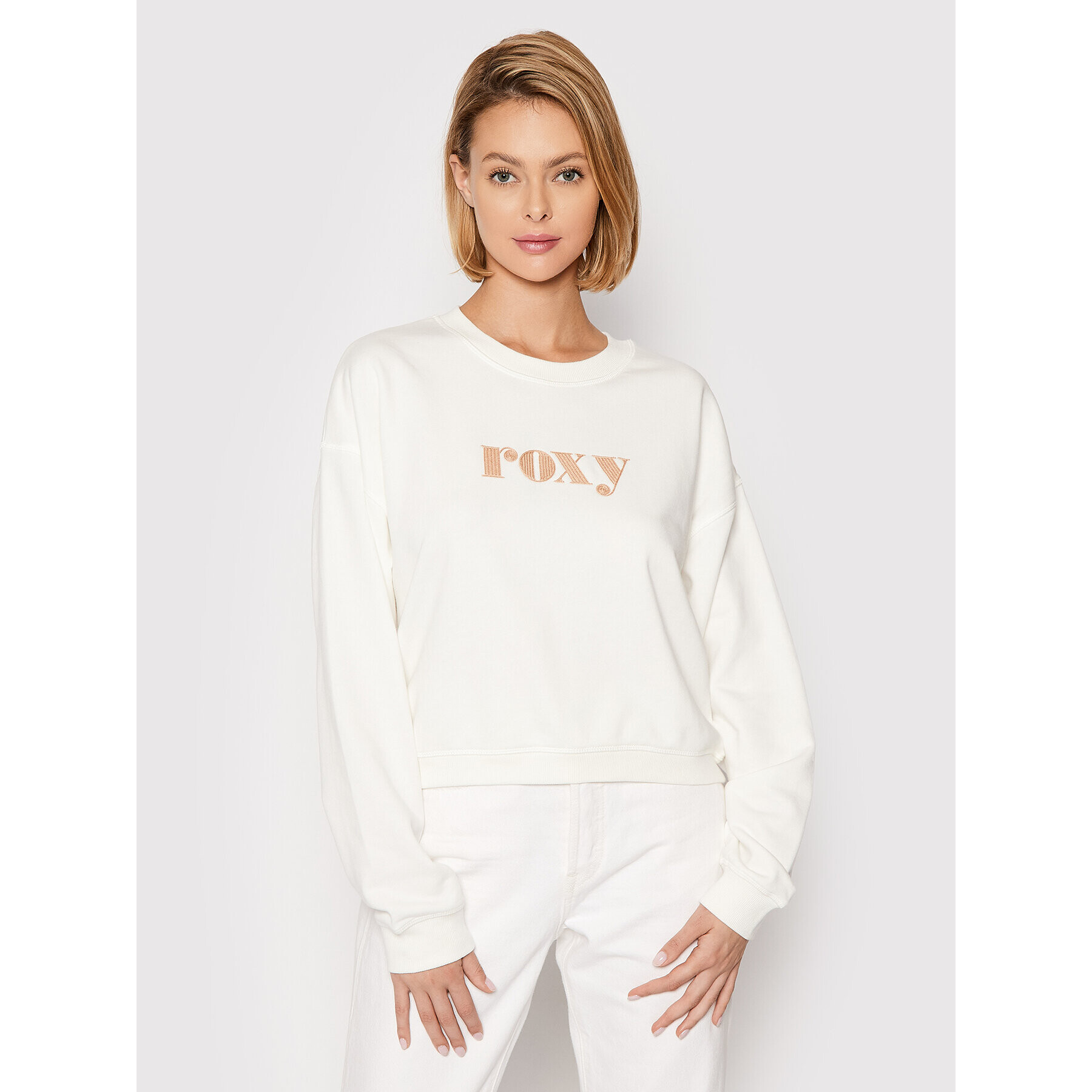 Roxy Pulóver Break Away ERJFT04394 Fehér Relaxed Fit - Pepit.hu