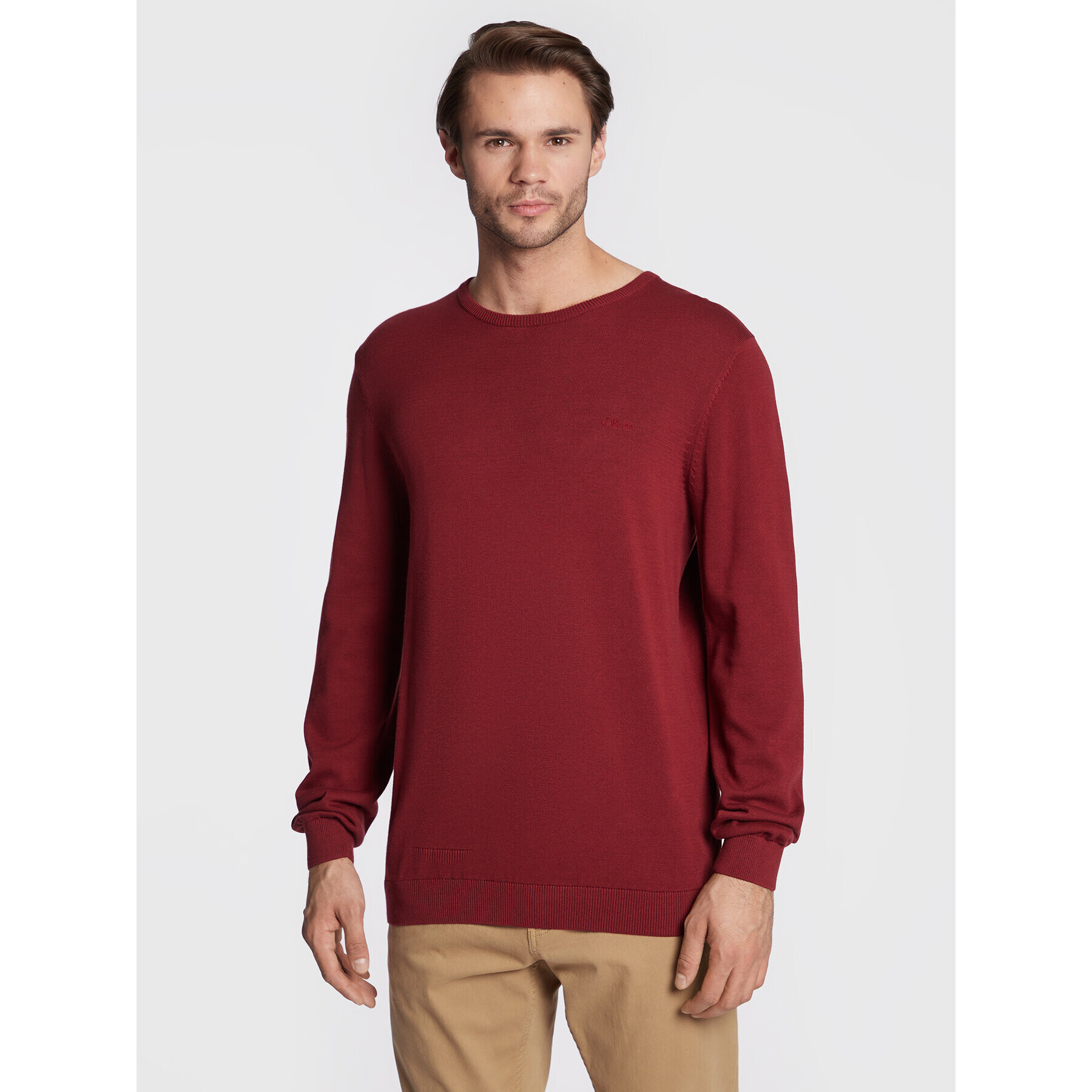 s.Oliver Sweater 2040664 Piros Regular Fit - Pepit.hu